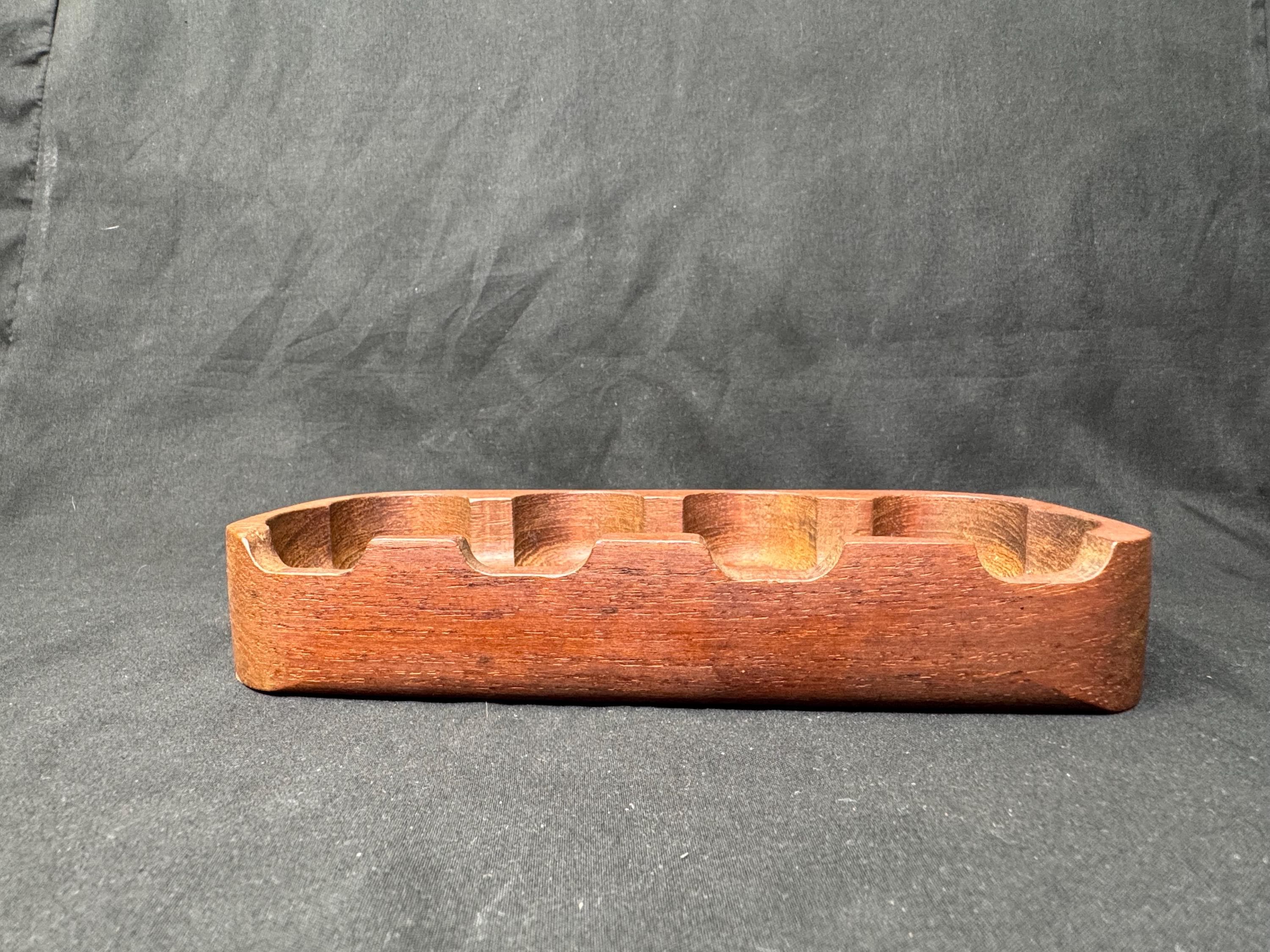 Horizontal Pipe Cradle | Solid Wood 4-Pipe Stand | Natural Red Grain Finish | SKU-346 4
