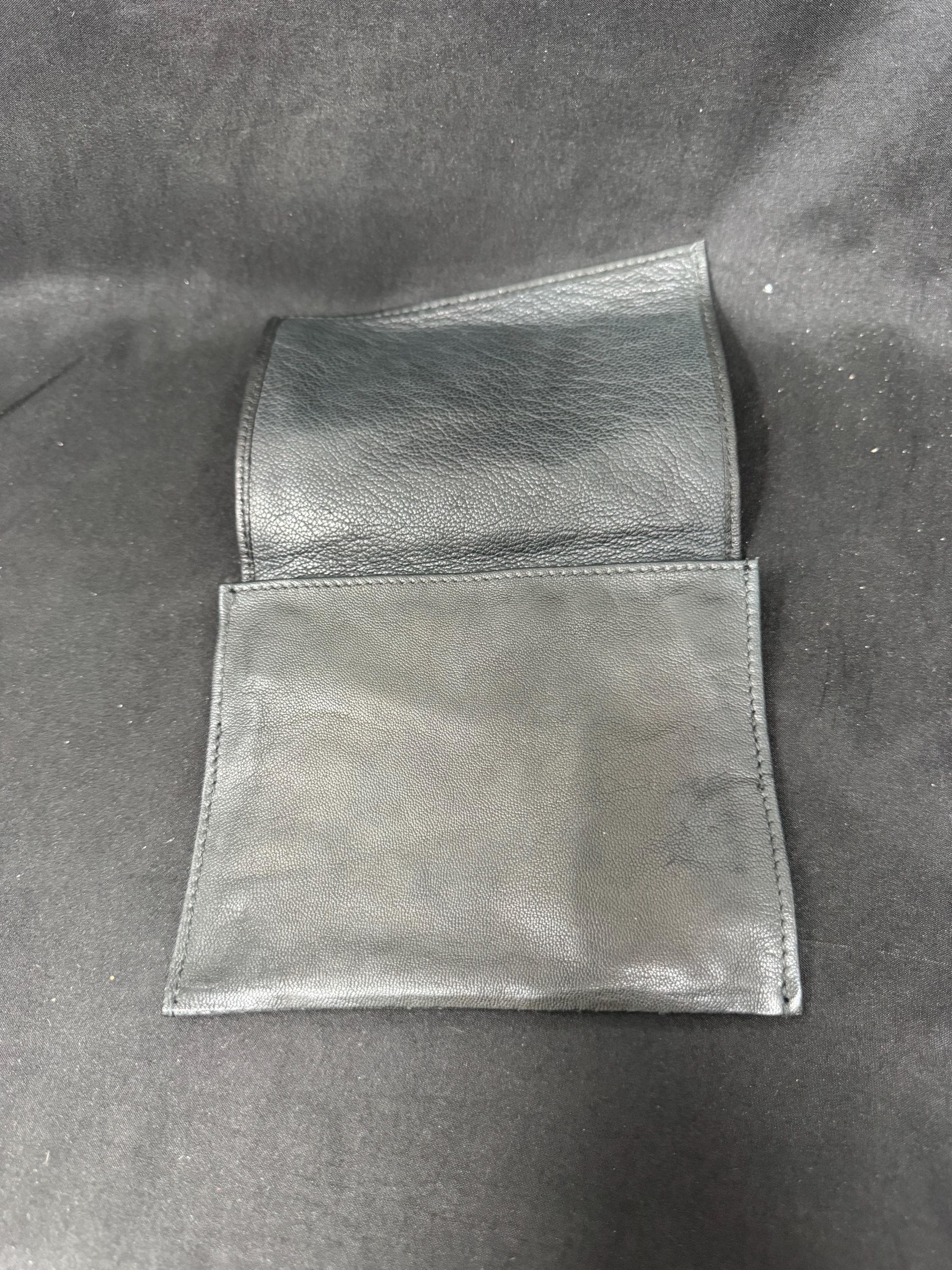 Vintage German Minimalist Two-Tone Leather Tobacco Pouch – New Old Stock – Accessory