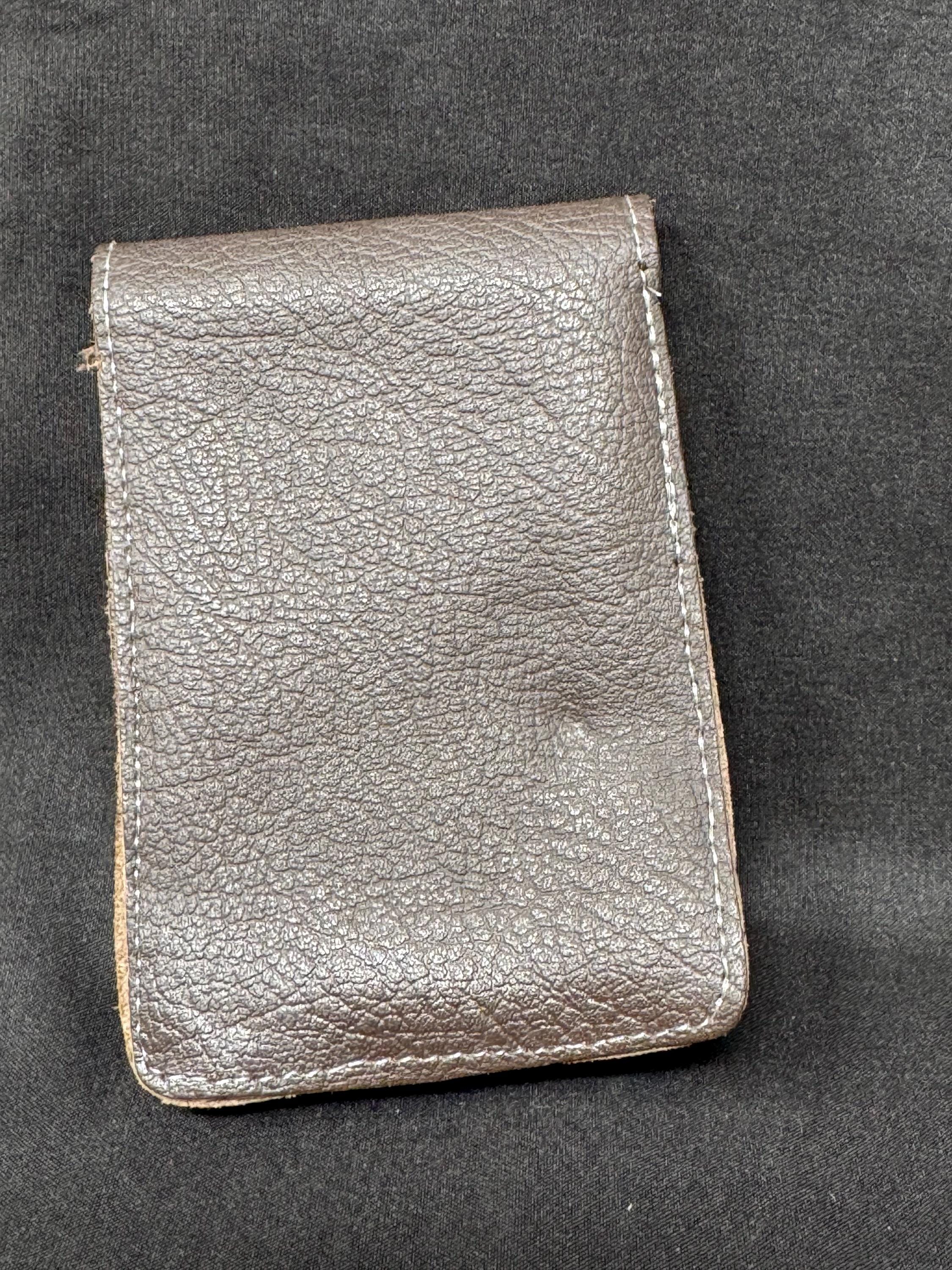 Vintage German Leather Cigarette Pack Holder - Natural Minimalist Strap Closure NOS 3