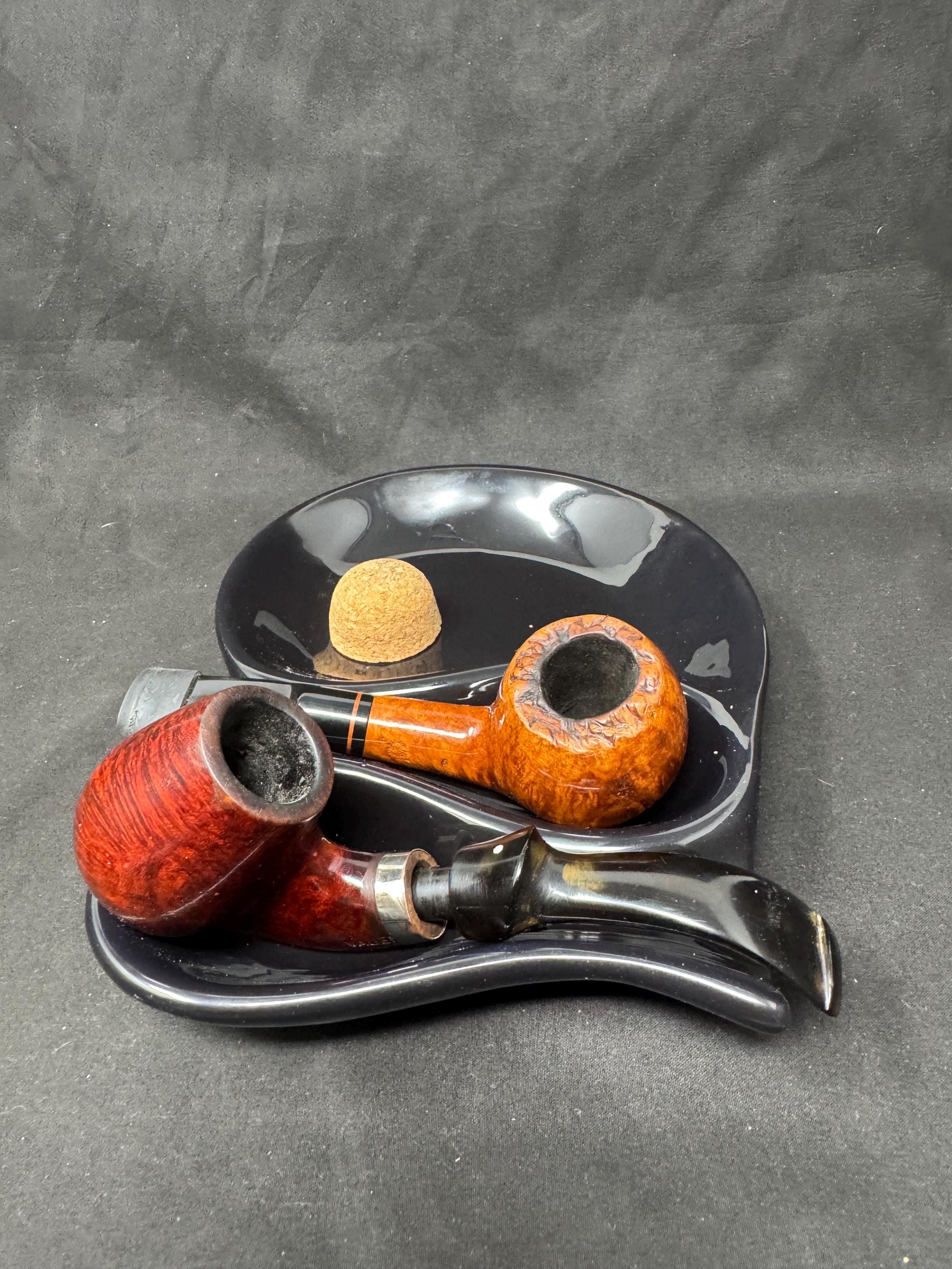 Ceramic Smoking Pipe Ashtray and Stand - European Midcentury Estate 3