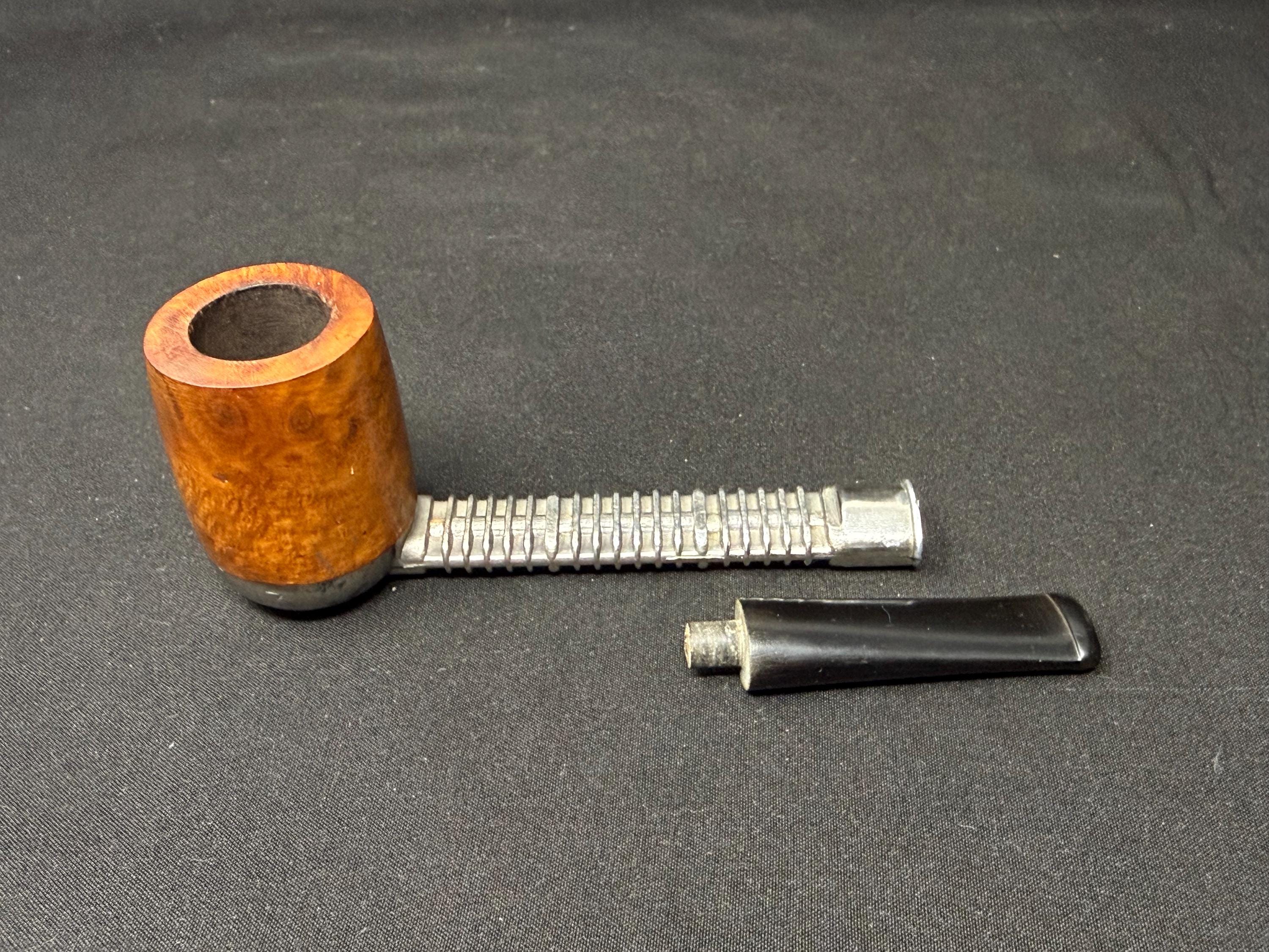 Darvil English Made Smooth Bent Billiard Removable Briar Bowl Vulcanite Stem 6