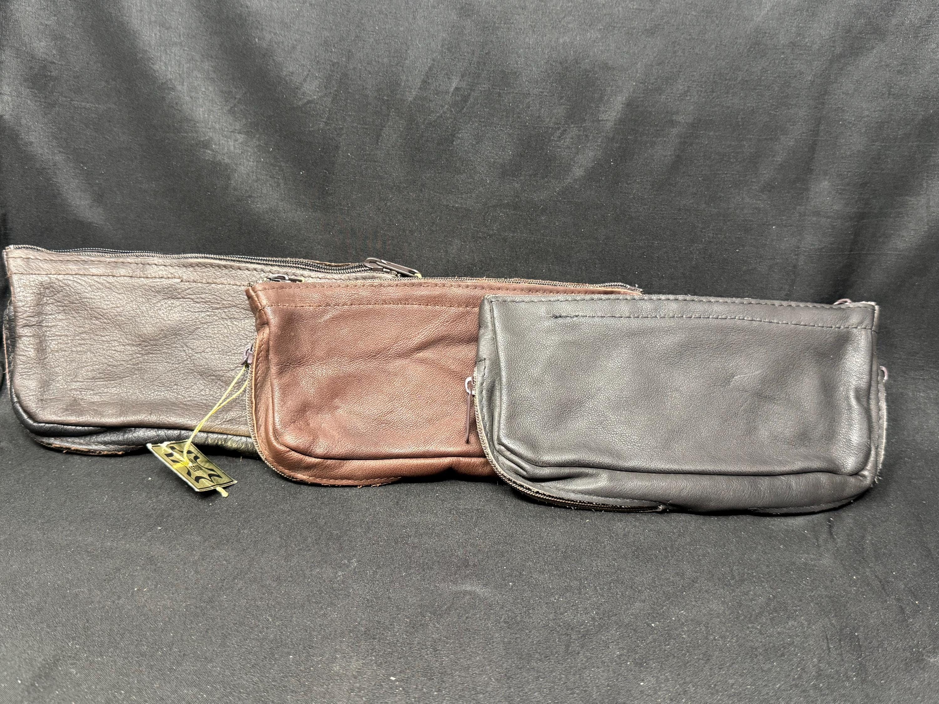 German Leather Dual-Compartment Pipe & Tobacco Pouch, Humidity-Lined, NOS Estate Accessory 7