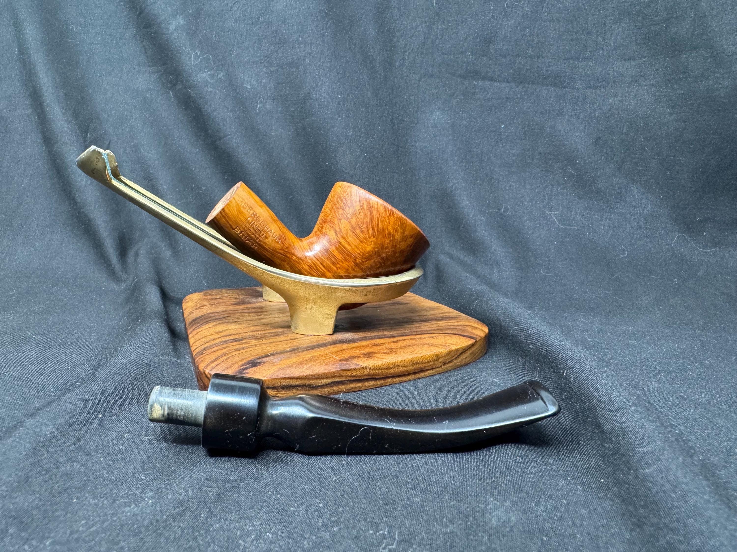 Las Vegas 4016 Meerschaum-Lined Briar Dublin | Ornate Floral Rim Saddle Stem 7