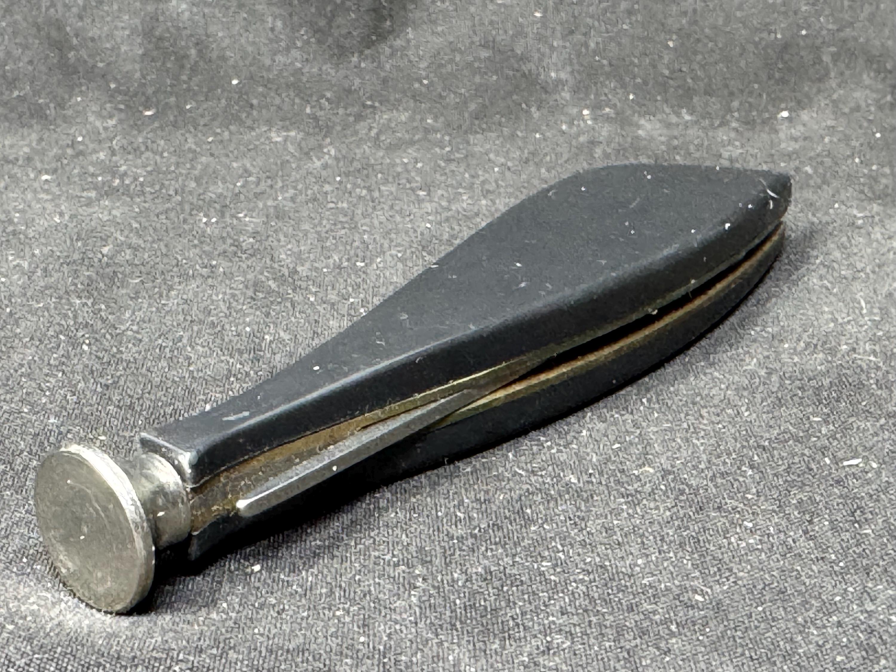 Vintage Modernist Pipe Tool | Three-In-One Black Acrylic Tamper Reamer | SKU-242 4