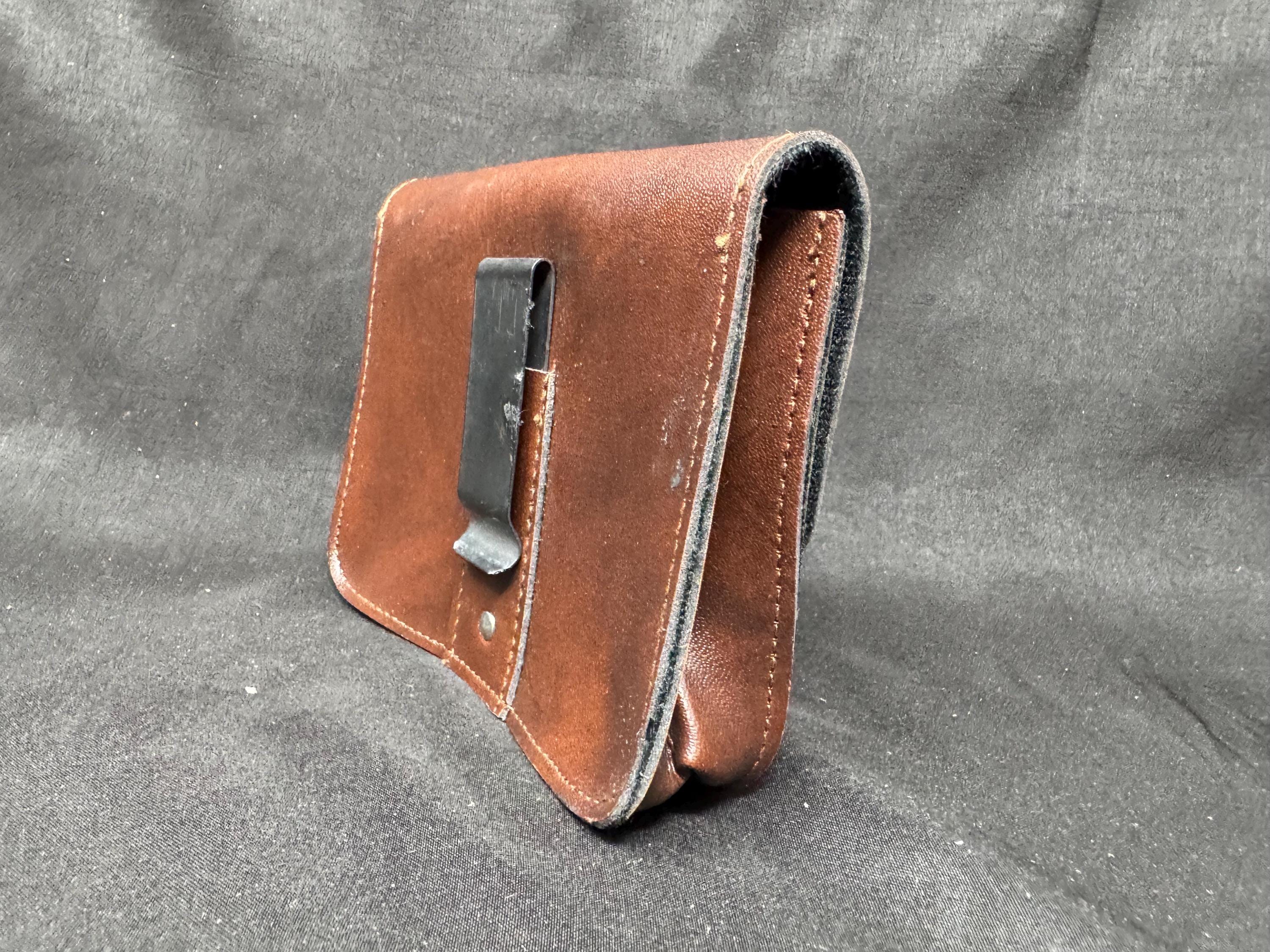 Vintage German Tan Leather Belt Pouch - Tobacco/EDC Case - NOS Condition 4