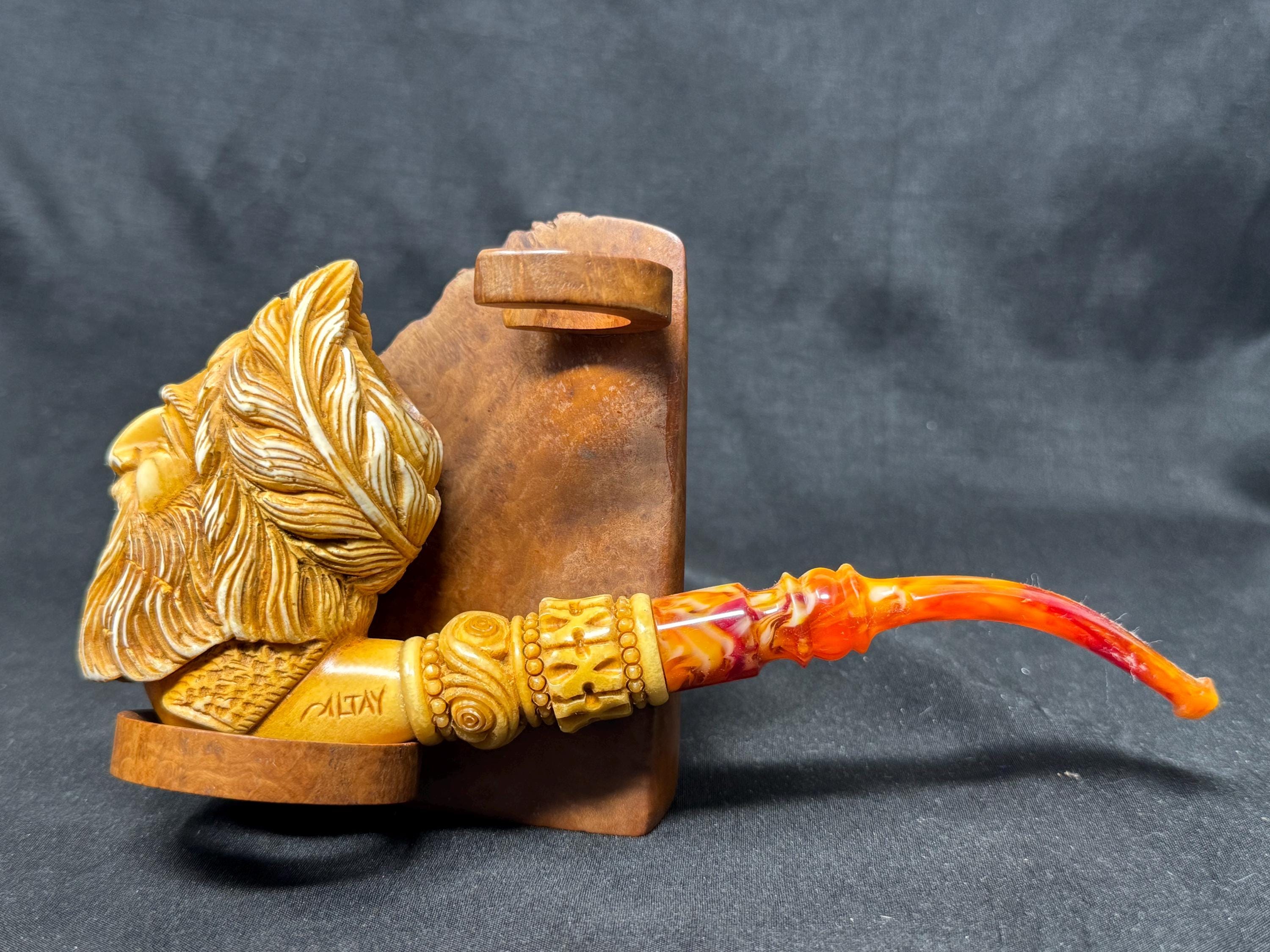 ALTAY Turkish Meerschaum Laughing Sultan Full Bent Lucite Stem 3