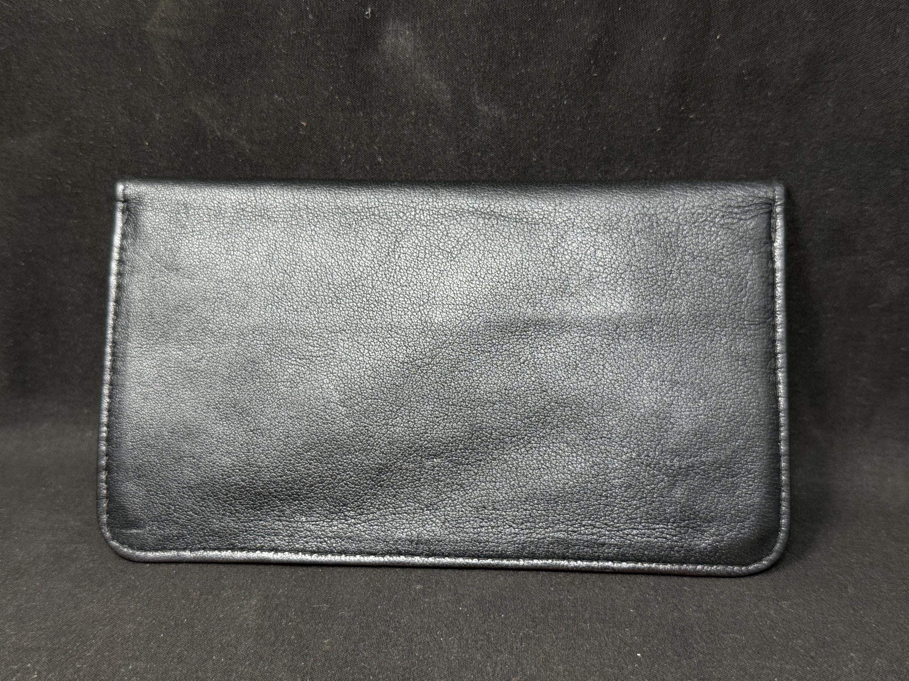 Vintage German Leather Tobacco Pouch, Medical Rubber Lining, NOS 6.25in x 3.5in 3