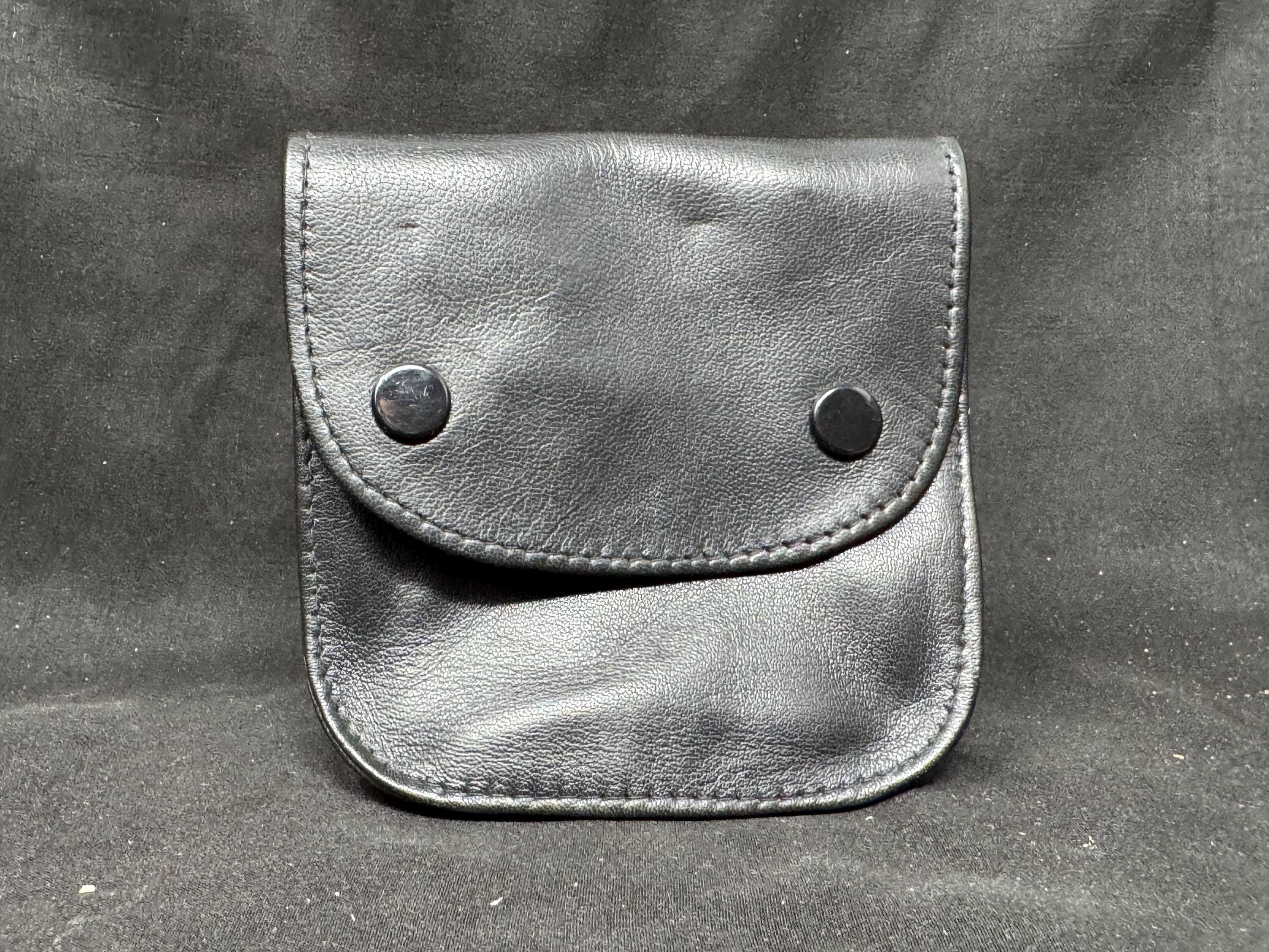Vintage German Expandable Leather Tobacco Box, Medical Rubber Lining, Mid-Century Estate Accessory