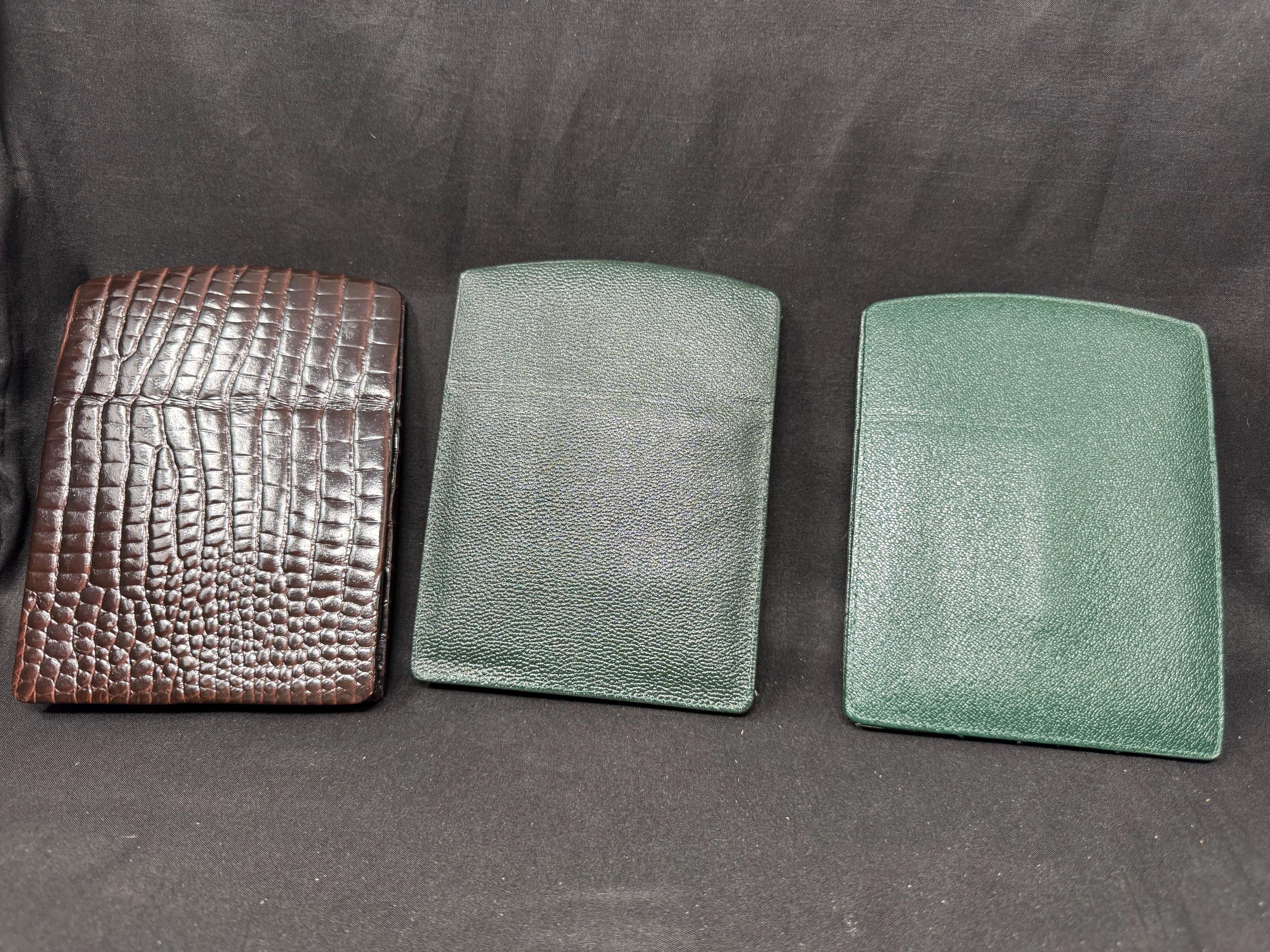 German Textured Leather Cigar Case - Four-Cigar Hard-Shell Holder, Crocodile Texture 4