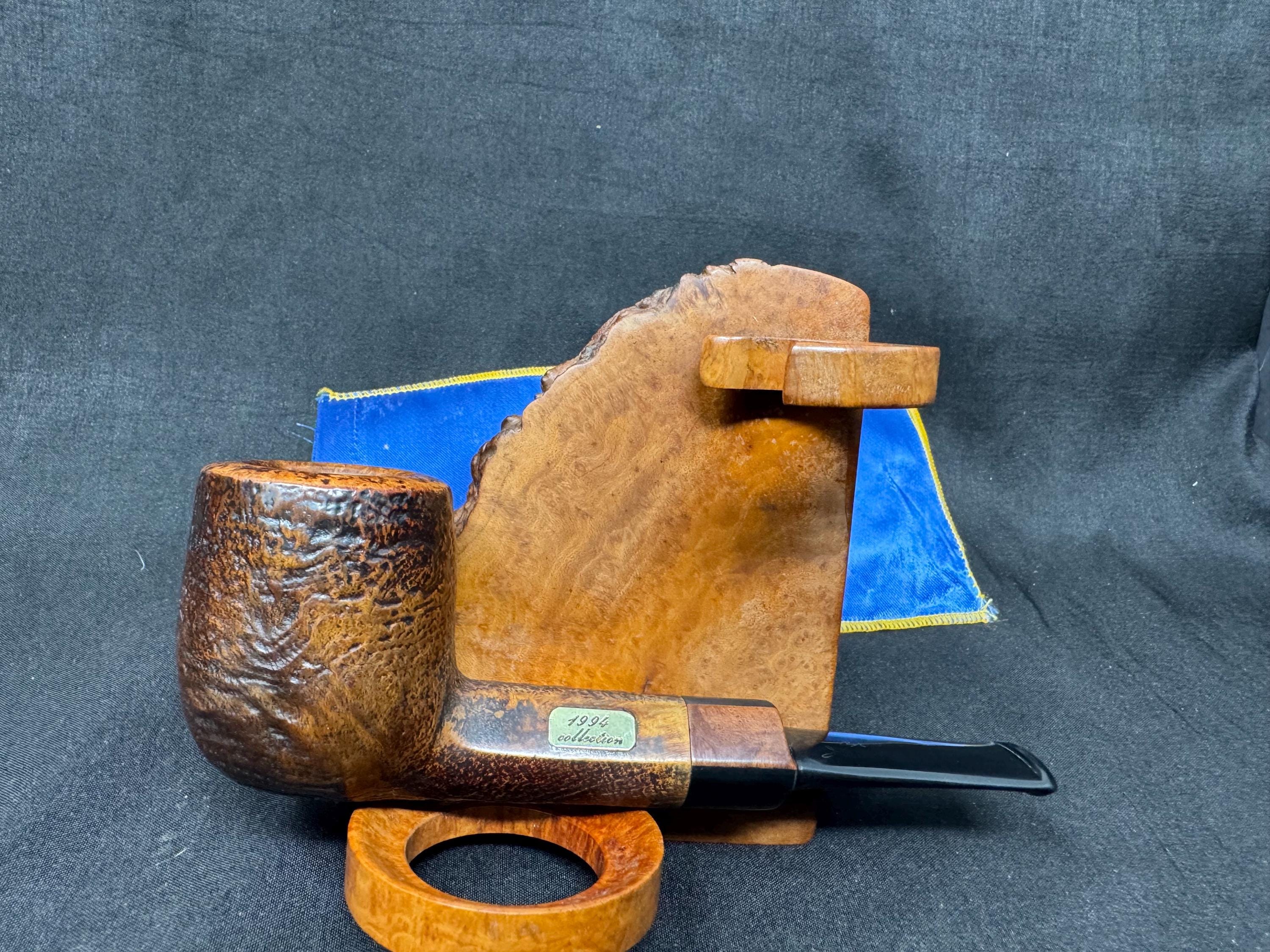 Savinelli Collection 1994 Sandblasted Billiard | Limited Annual Edition | Brass Placard | Italian Masterpiece for Collectors.SKU-246
