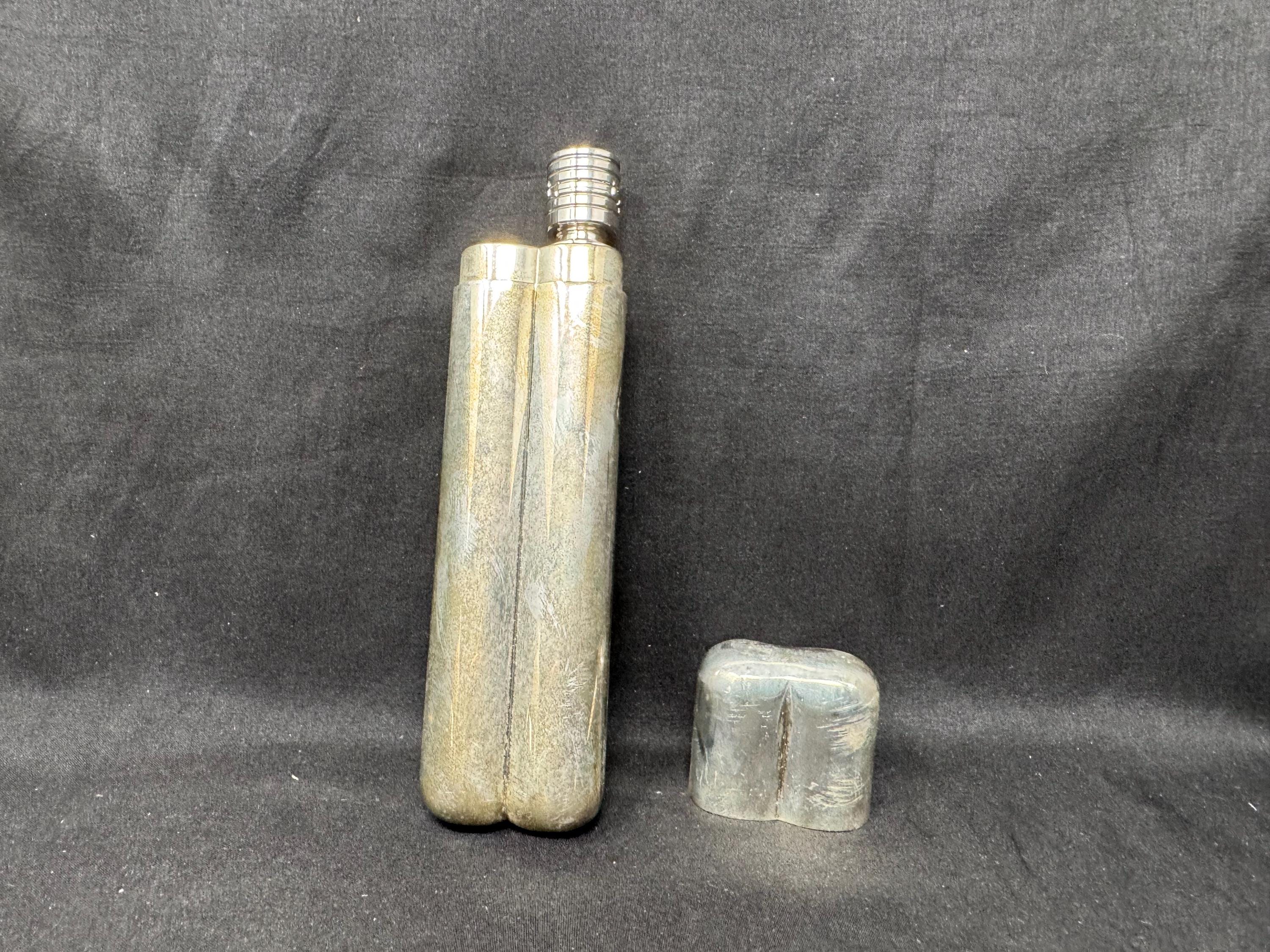 Vintage Coltron Silver-Plated Dual Cigar Tube and Liquor Flask with Innovative Flavor Evaporation System - Model 04.515 .SKU-270 2