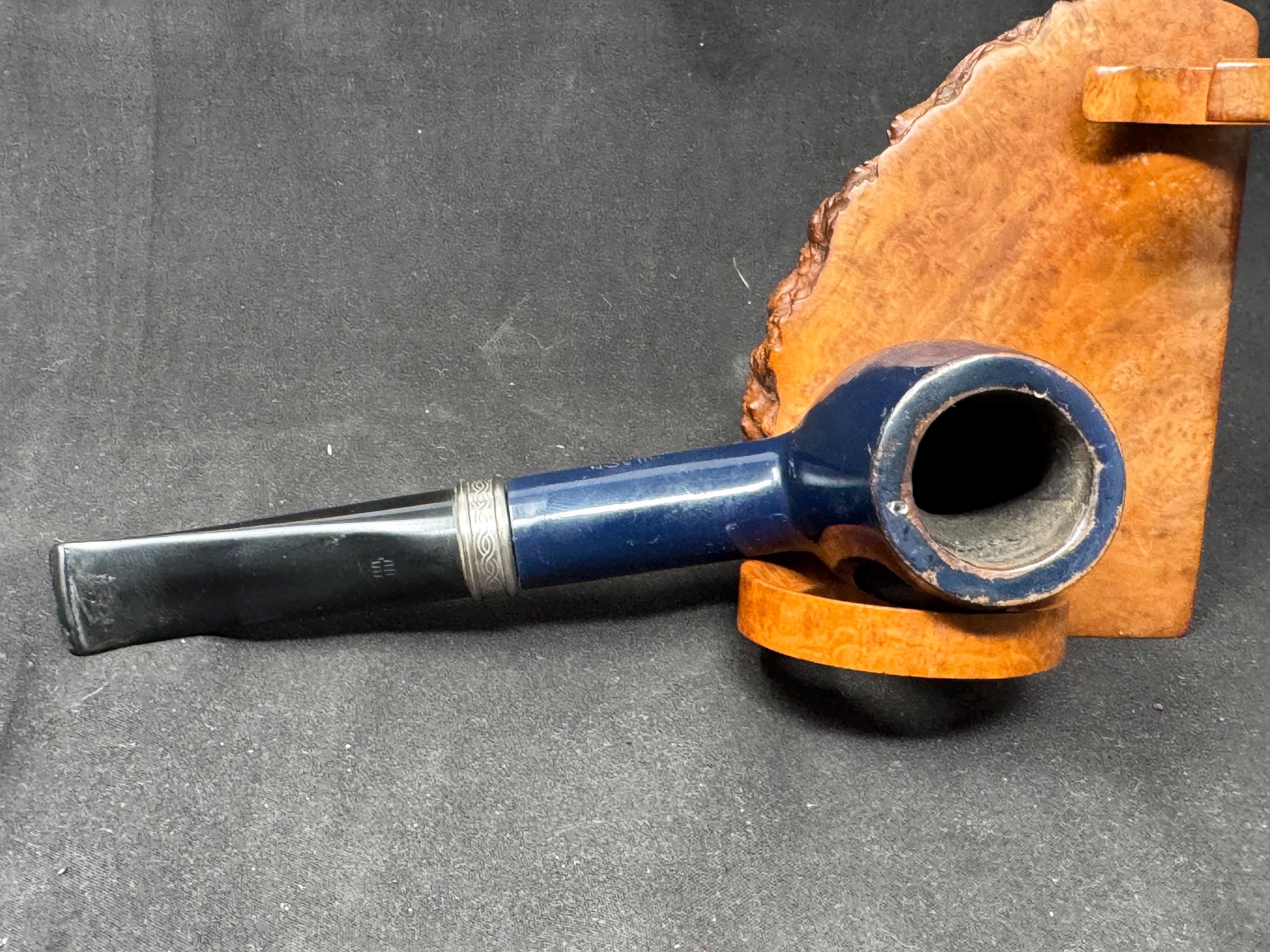 Hilson A 108 Sapphire Blue Smooth Straight Billiard Dutch Estate Pipe 4