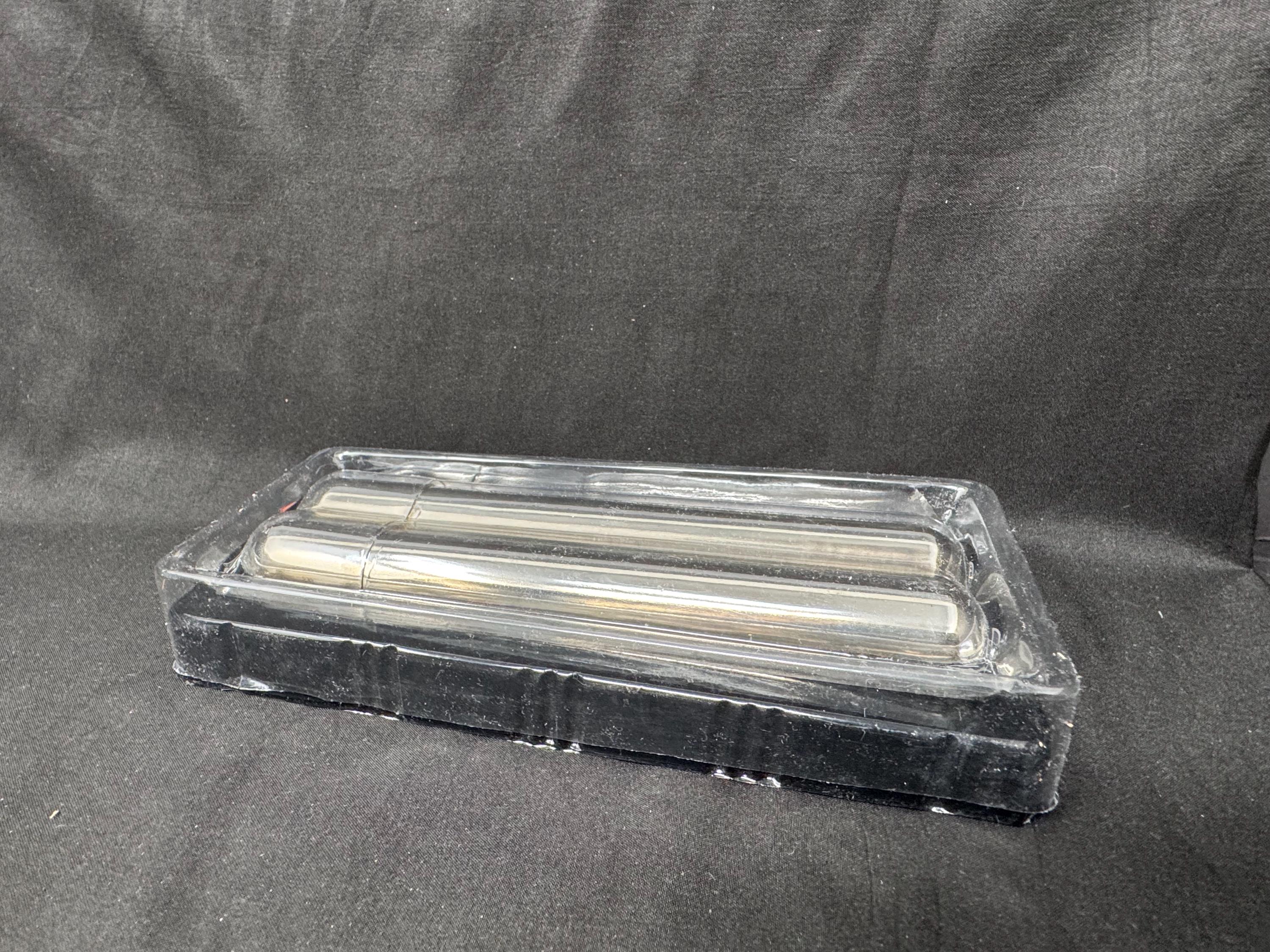 Coltron Silver-Plated Dual Cigar Tube, Model 04.515, Humidity Control - NOS 4
