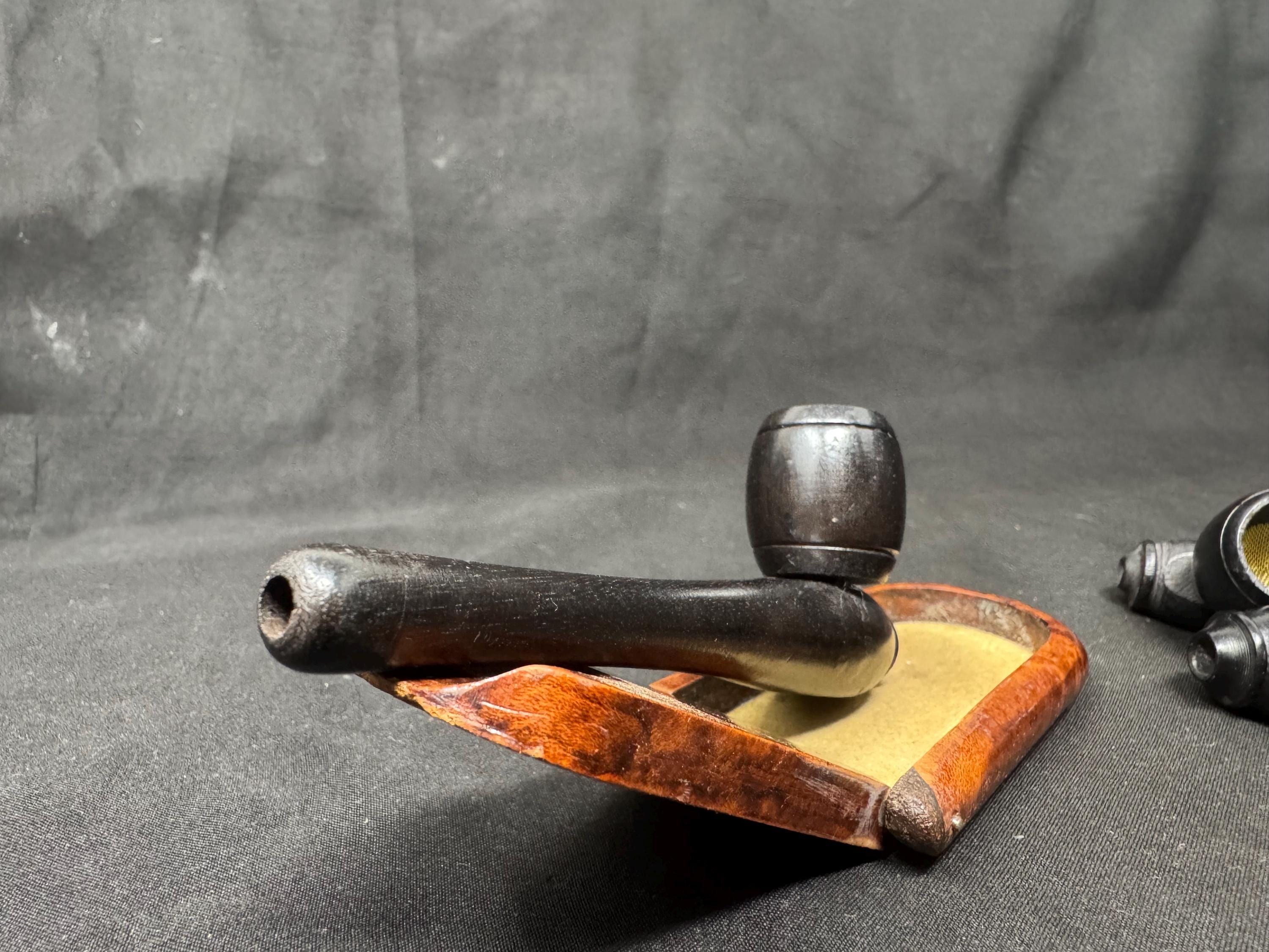 Ekoms Pipes Hand-Carved Exotic Wood Mini Pipe, 4.25 inches, Brass Screen 4