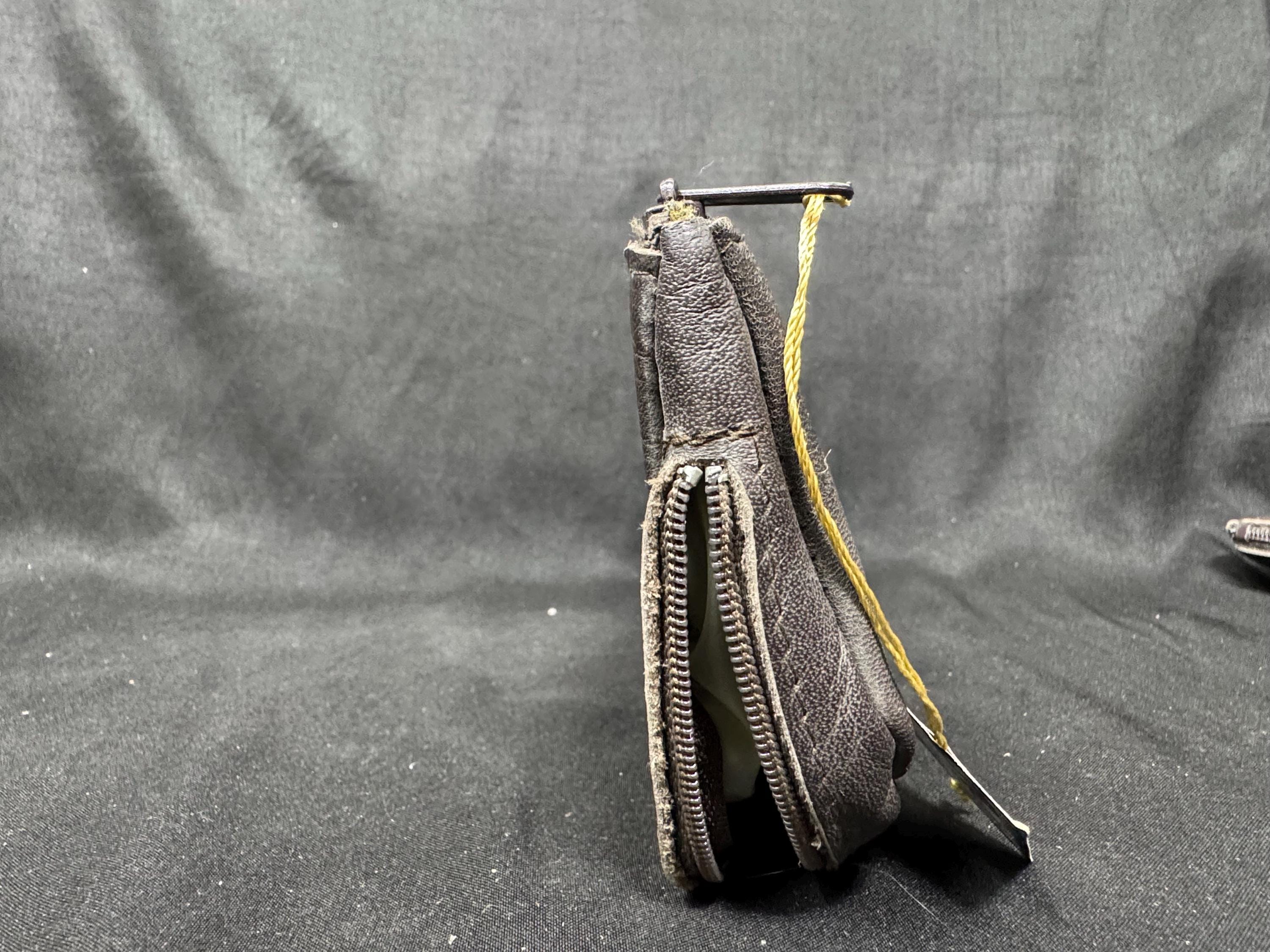 German Leather Dual-Compartment Pipe & Tobacco Pouch, Humidity-Lined, NOS Estate Accessory 6