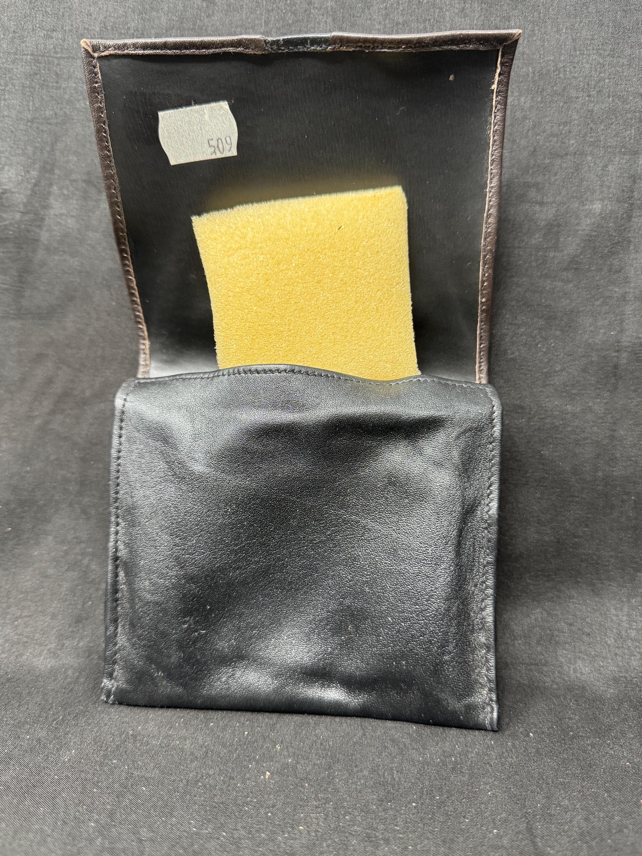 Vintage German Minimalist Two-Tone Leather Tobacco Pouch, NOS, circa 1970s-1980s 8