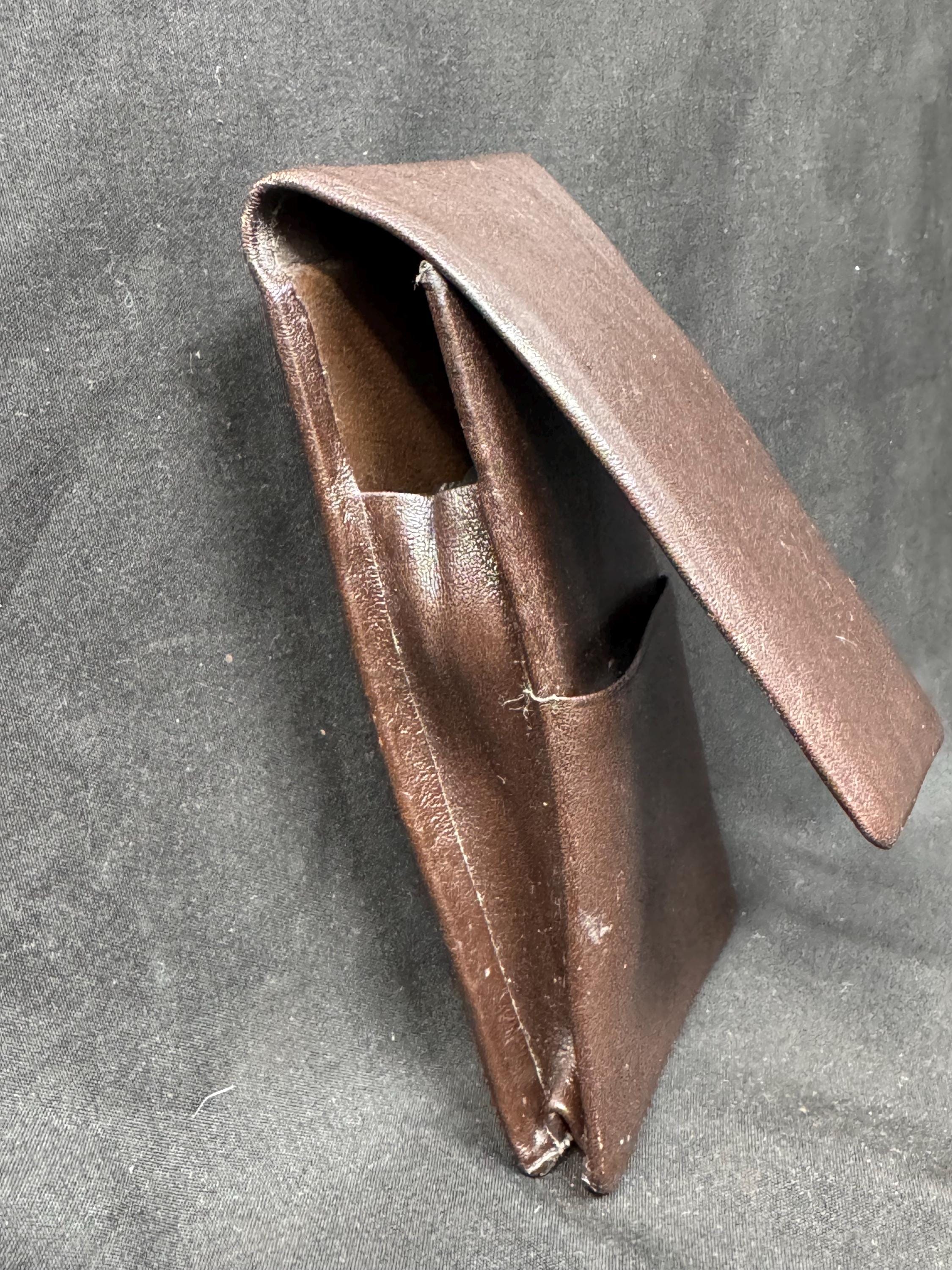 Vintage German Leather 3-Cigar Travel Case | Textured Light Coffee | Tabakgeschaft Estate 5