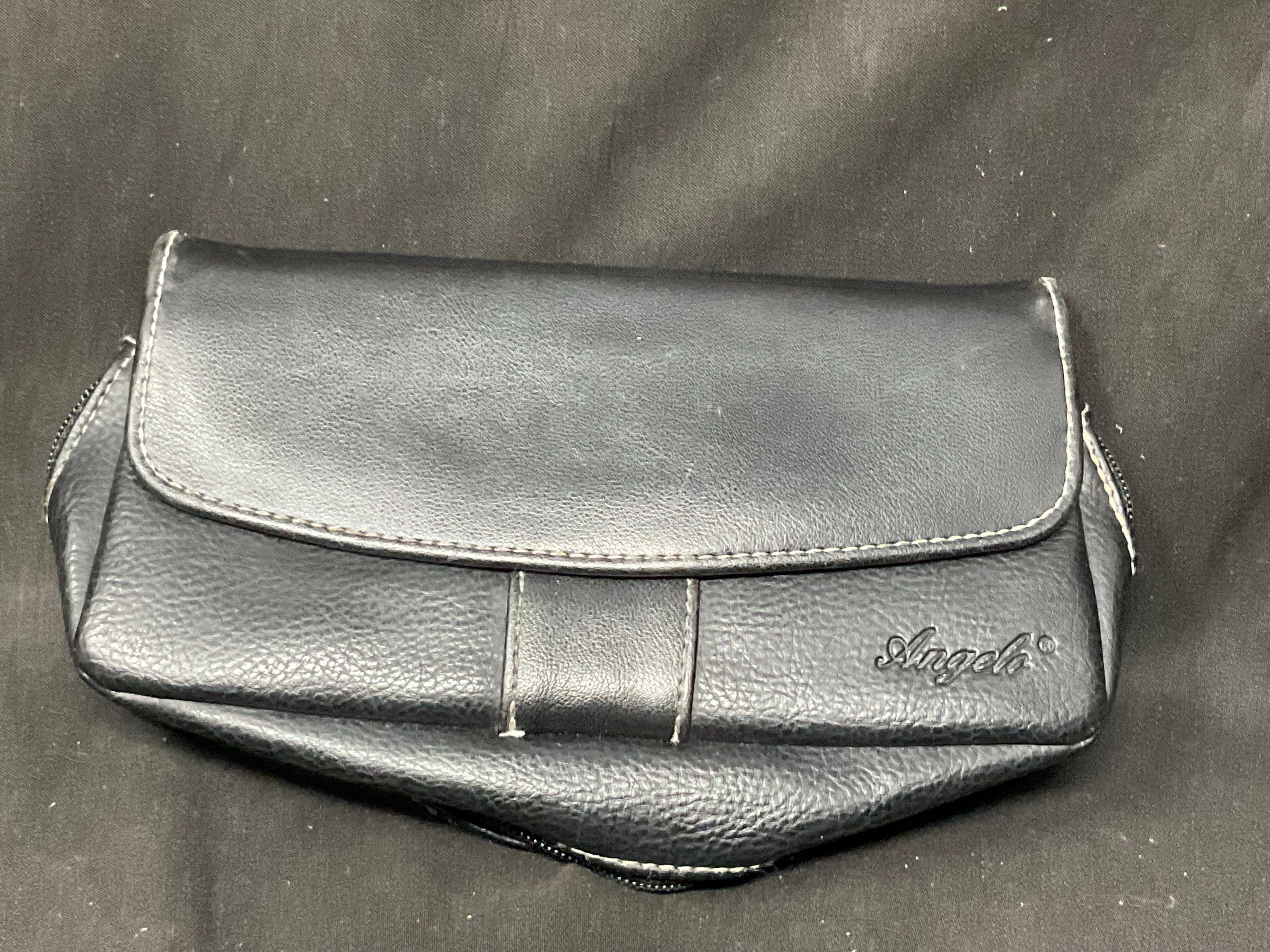 Leather Roll-Up Tobacco Pouch: Genuine Black Leather, Two-Pipe Storage, 2 Oz Capacity 2