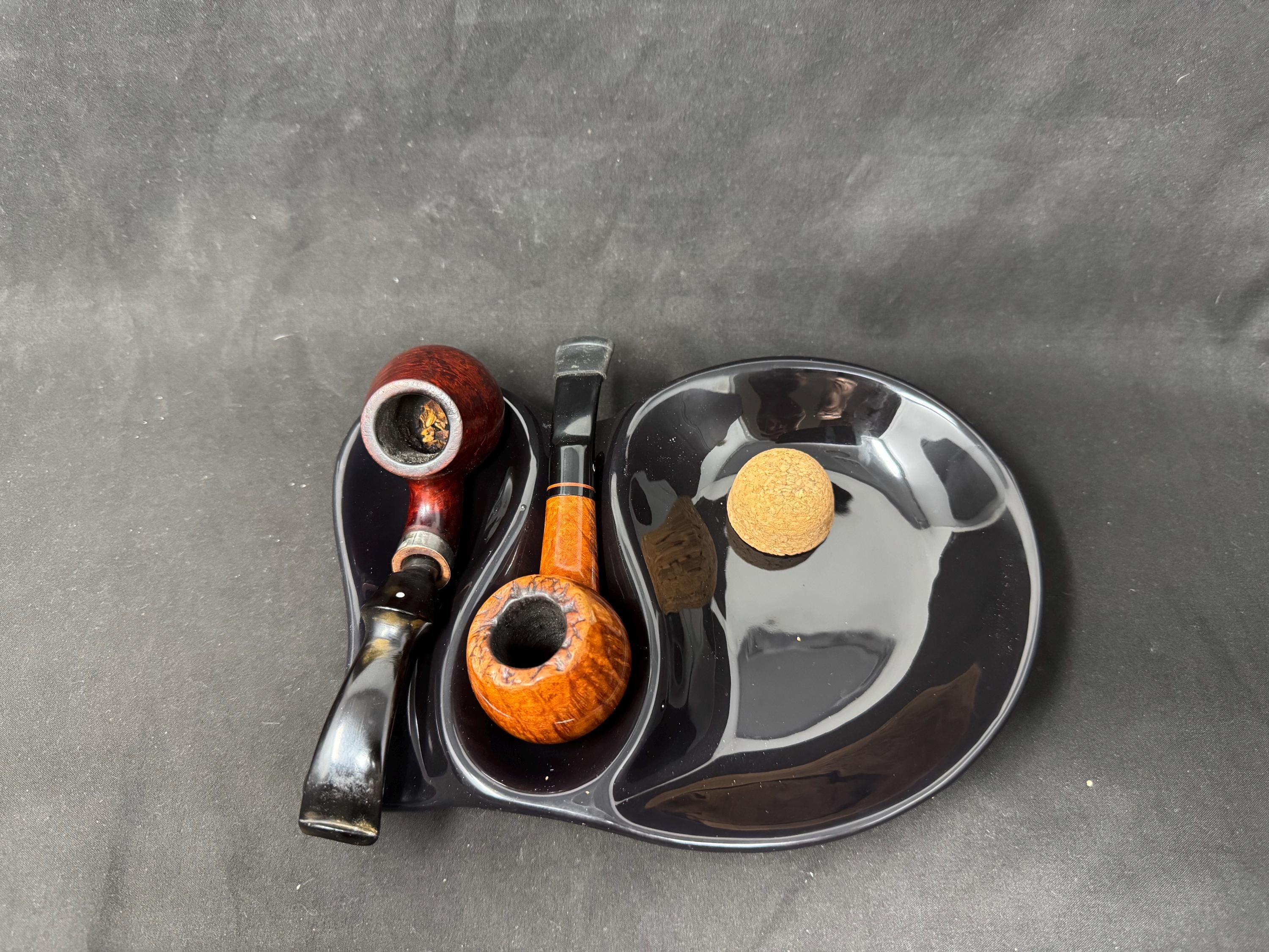 Ceramic Smoking Pipe Ashtray and Stand - European Midcentury Estate 4