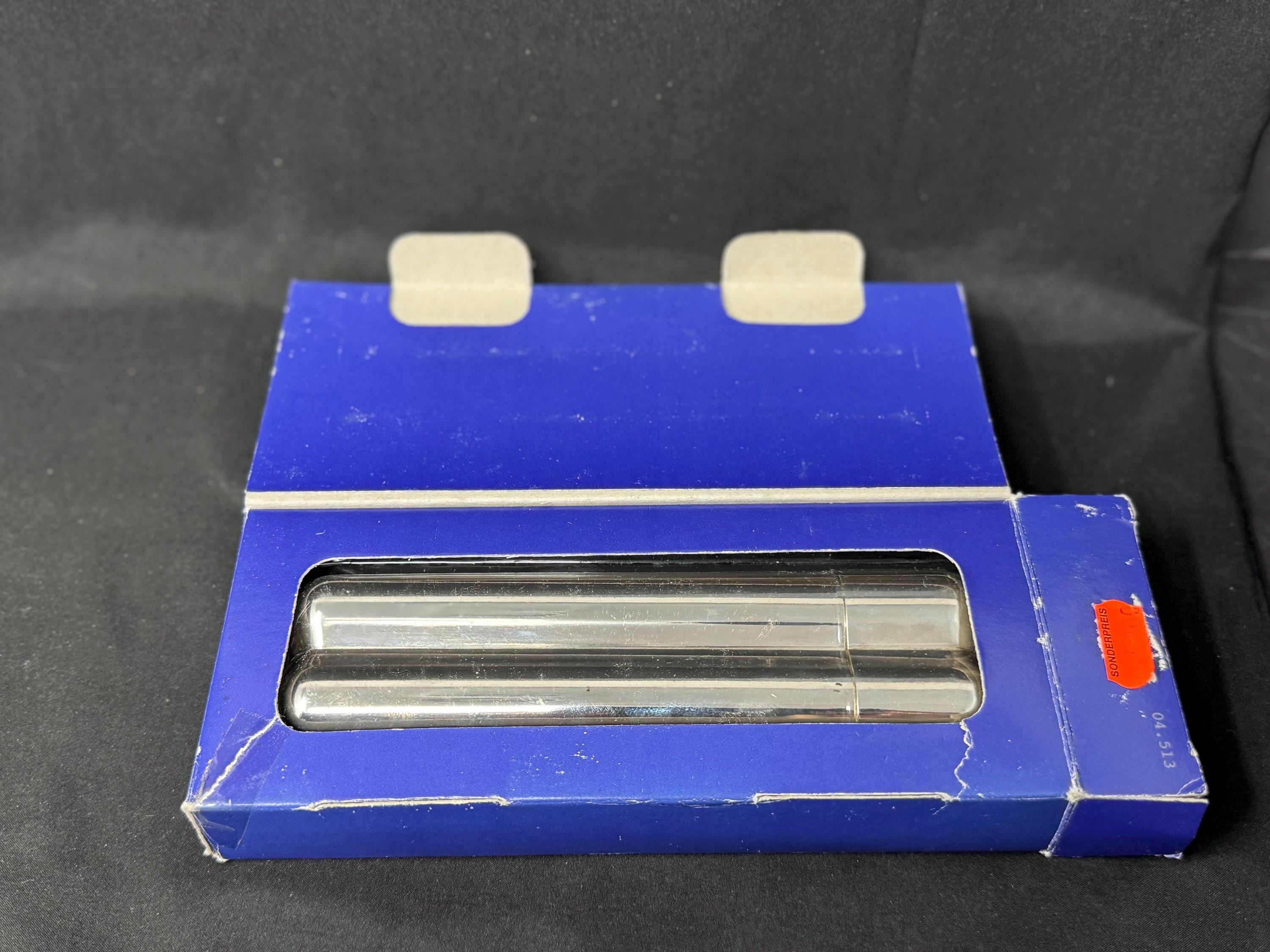 Coltron Silver-Plated Dual Cigar Tube, Humidity Control System, c.1950s NOS 10