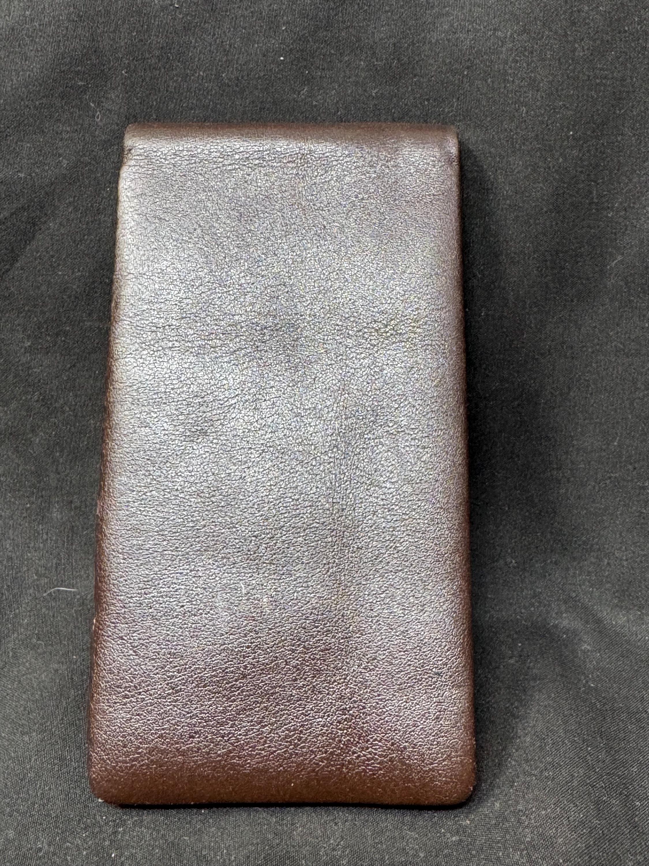 Vintage German Leather 3-Cigar Travel Case | Textured Light Coffee | Tabakgeschaft Estate 4