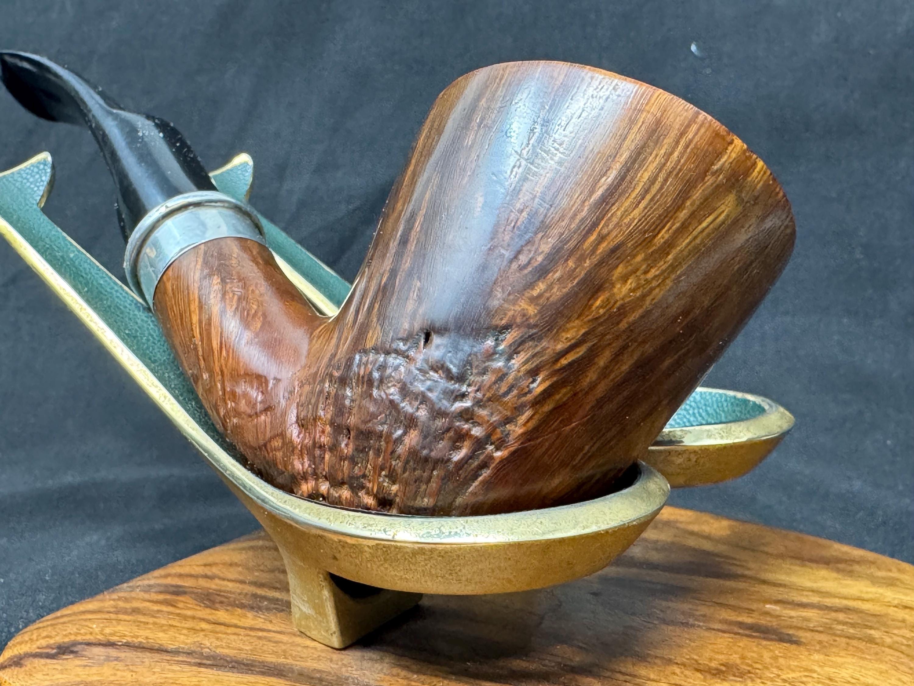 Mastro de Paja Ciocco S 2C Bent Dublin, Smooth/Rusticated, Italian Briar, Custom Stem 10