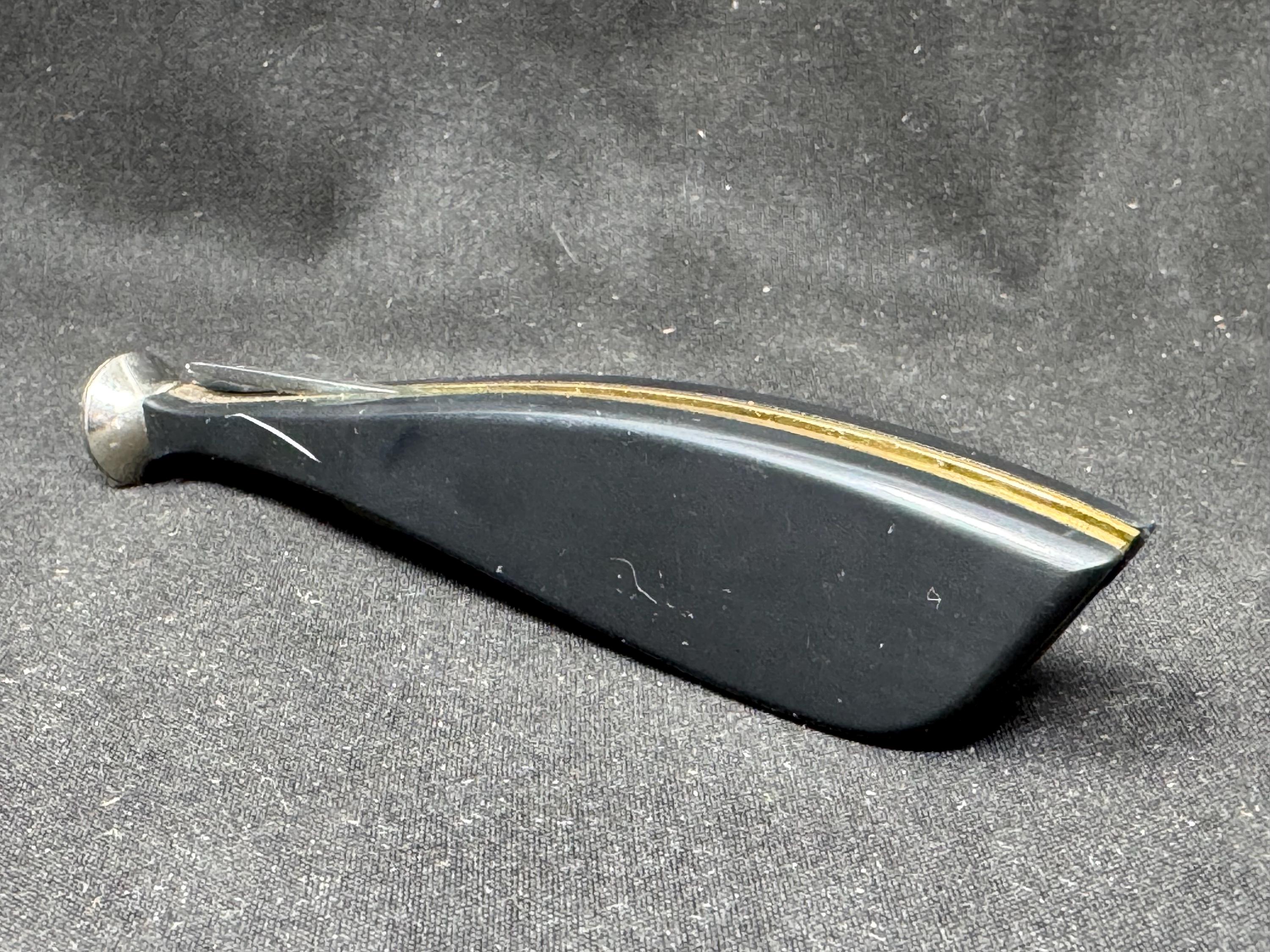 Vintage Modernist Pipe Tool | Three-In-One Black Acrylic Tamper Reamer | SKU-242 5