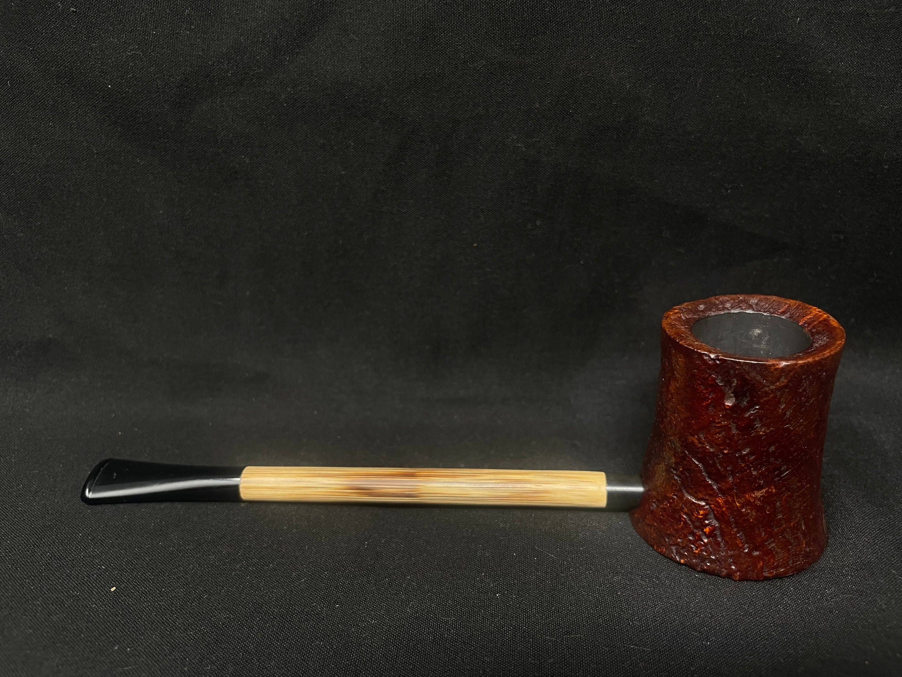 Handmade Sandblast Volcano Briar Pipe with Bamboo Shank - Unsmoked Estate 2
