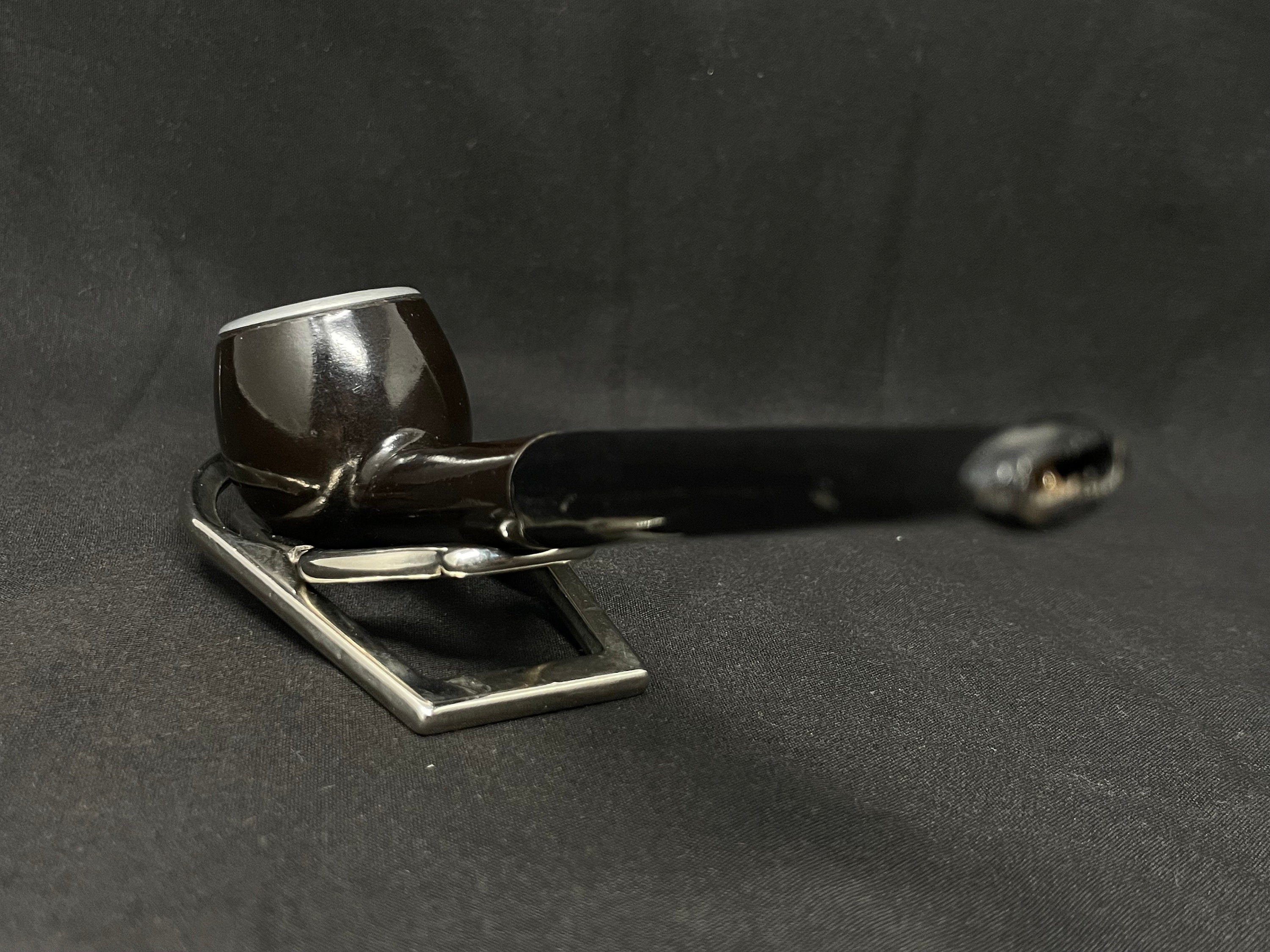 Nylon Smooth Straight Apple with Clay Bowl Insert and Metal Cap - Estate Pipe 6