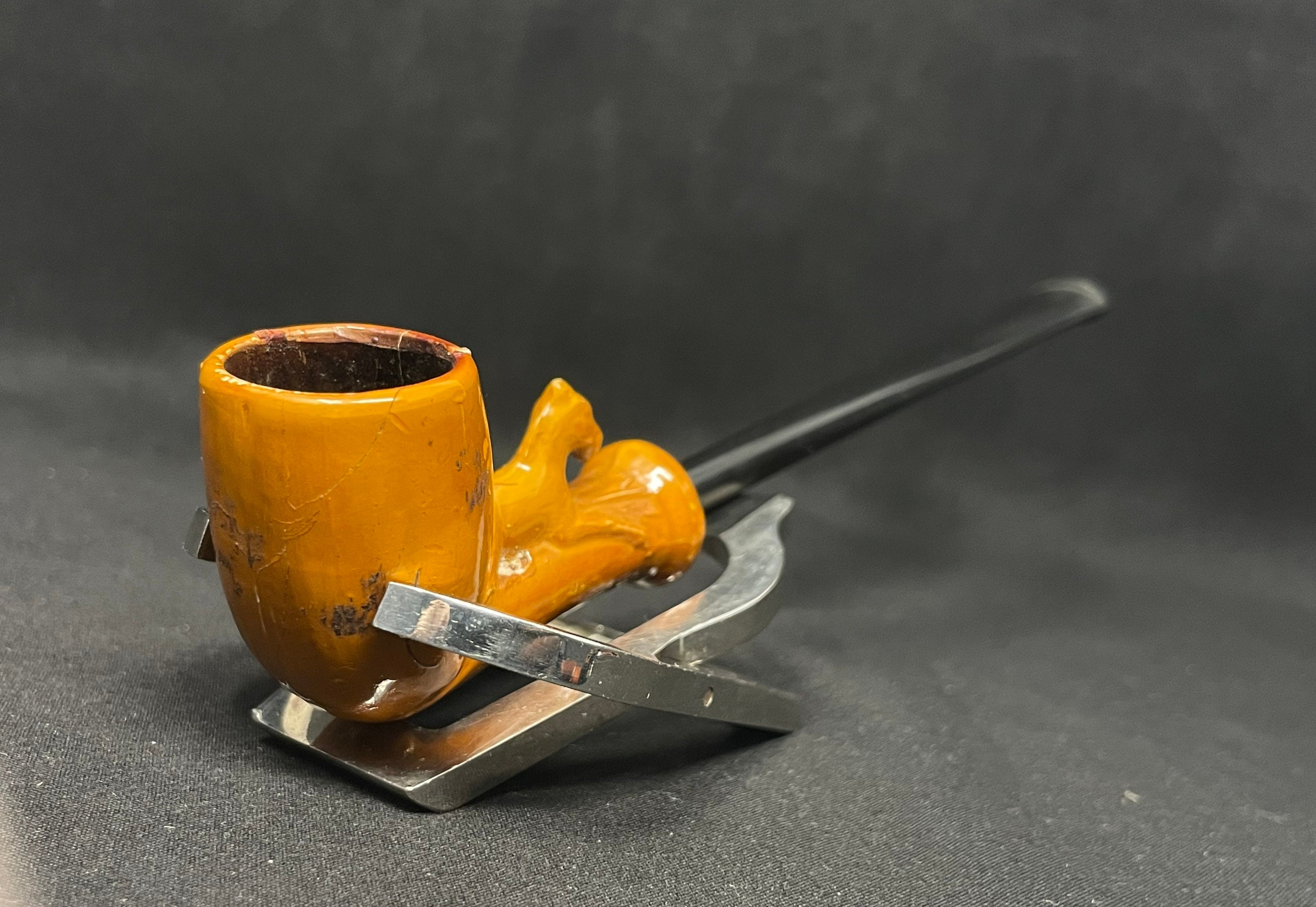 French Ceramic Mini Churchwarden Straight Billiard, Vulcanite Stem, Unsmoked 7