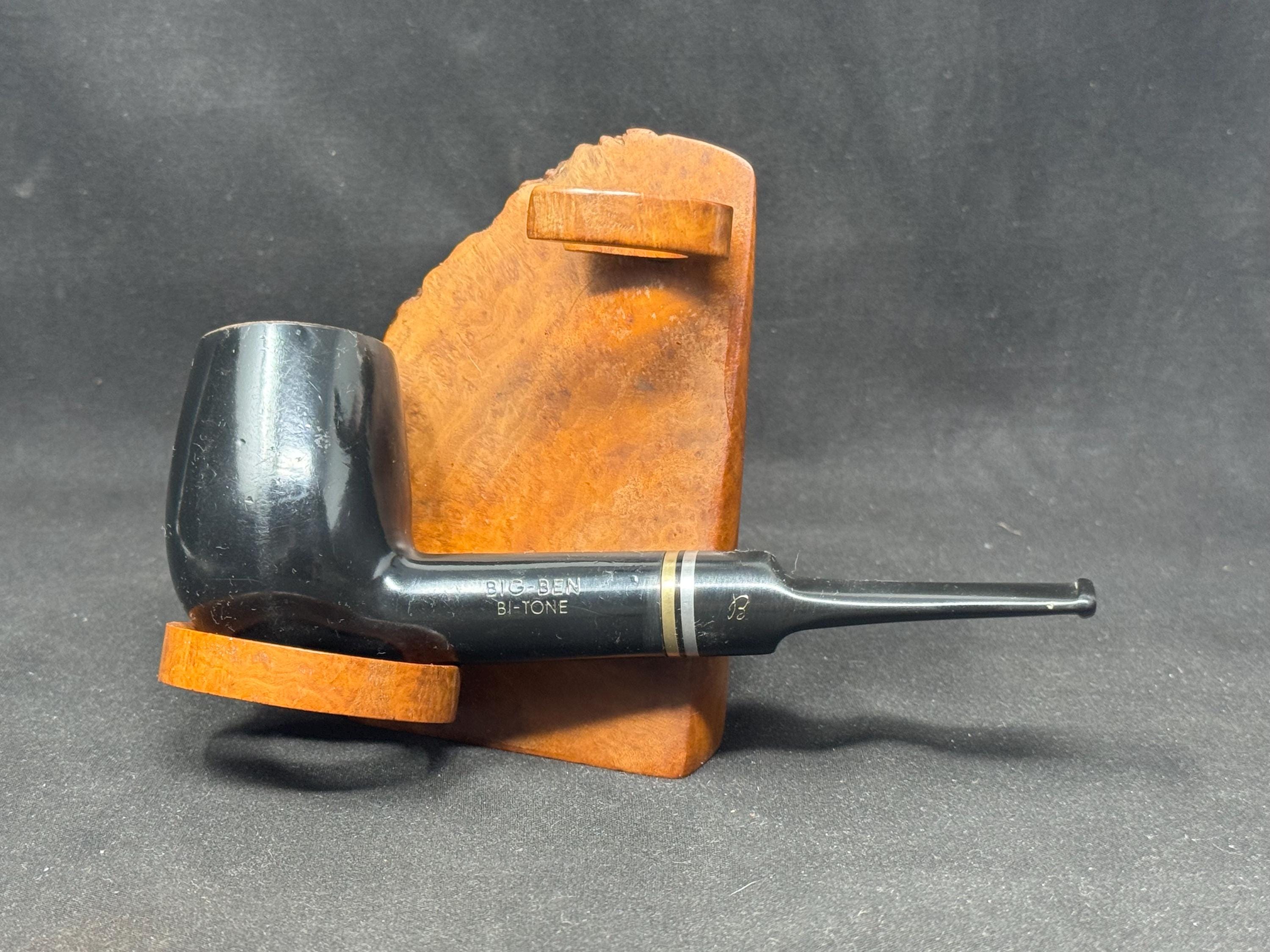 Big Ben Bi-Tone 108S-H Smooth Ebony Straight Billiard, Dutch Briar, Vulcanite Saddle Stem 2