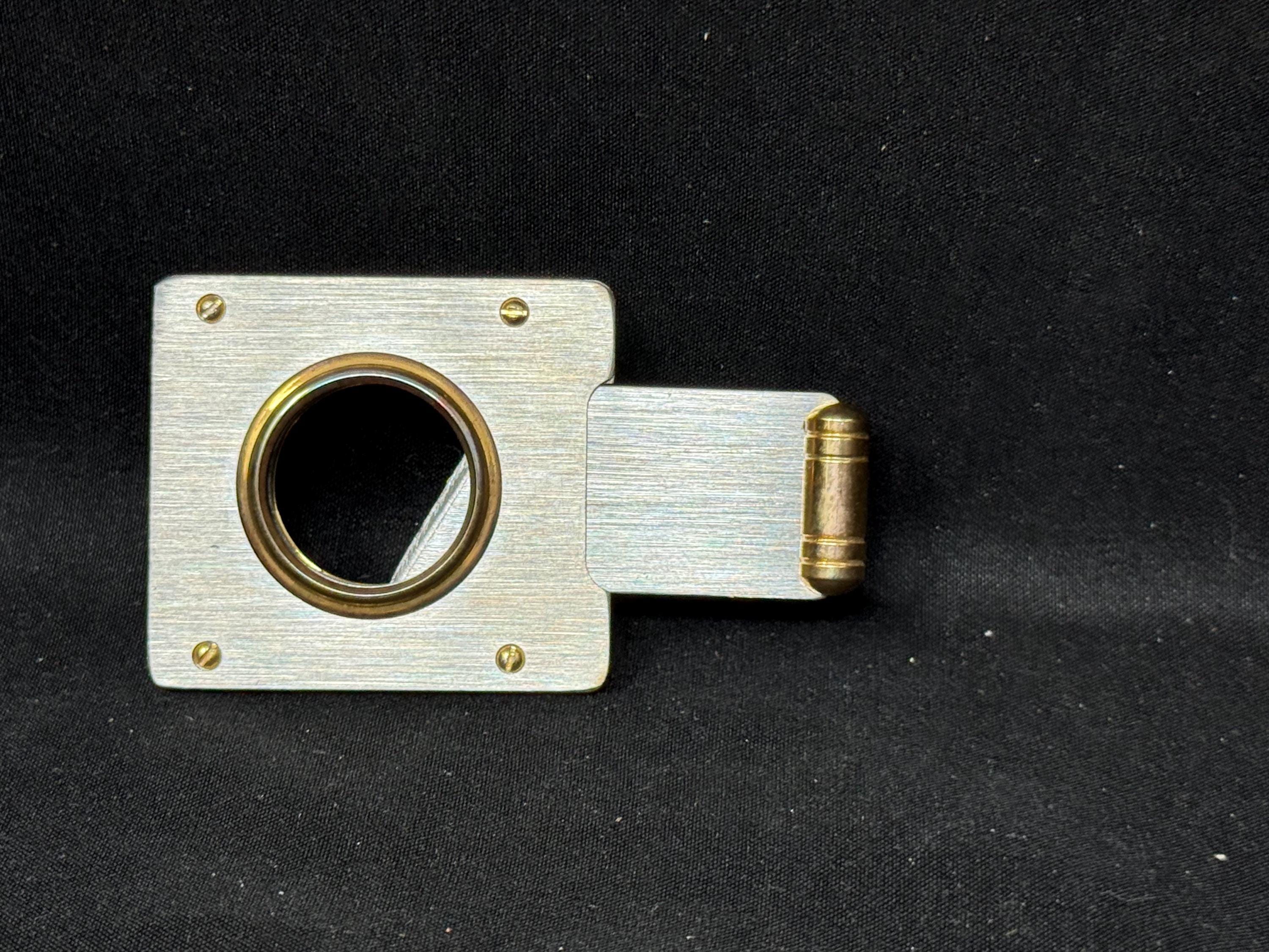 Precision Metal Cigar Cutter, Stainless Steel Finish, Copper Accents 3
