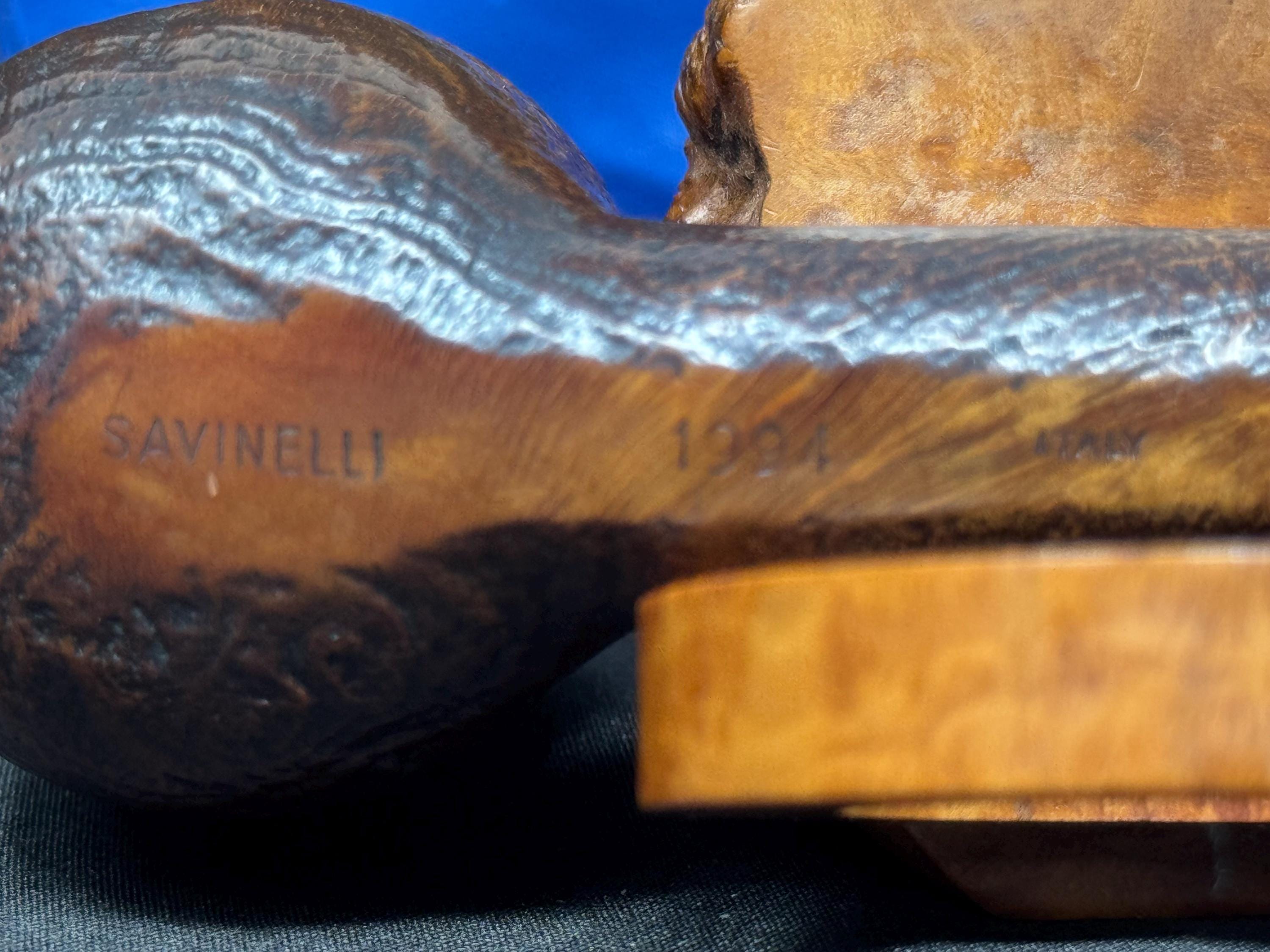 Savinelli Collection 1994 Sandblasted Billiard | Limited Annual Edition | Brass Placard | Italian Masterpiece for Collectors.SKU-246 7