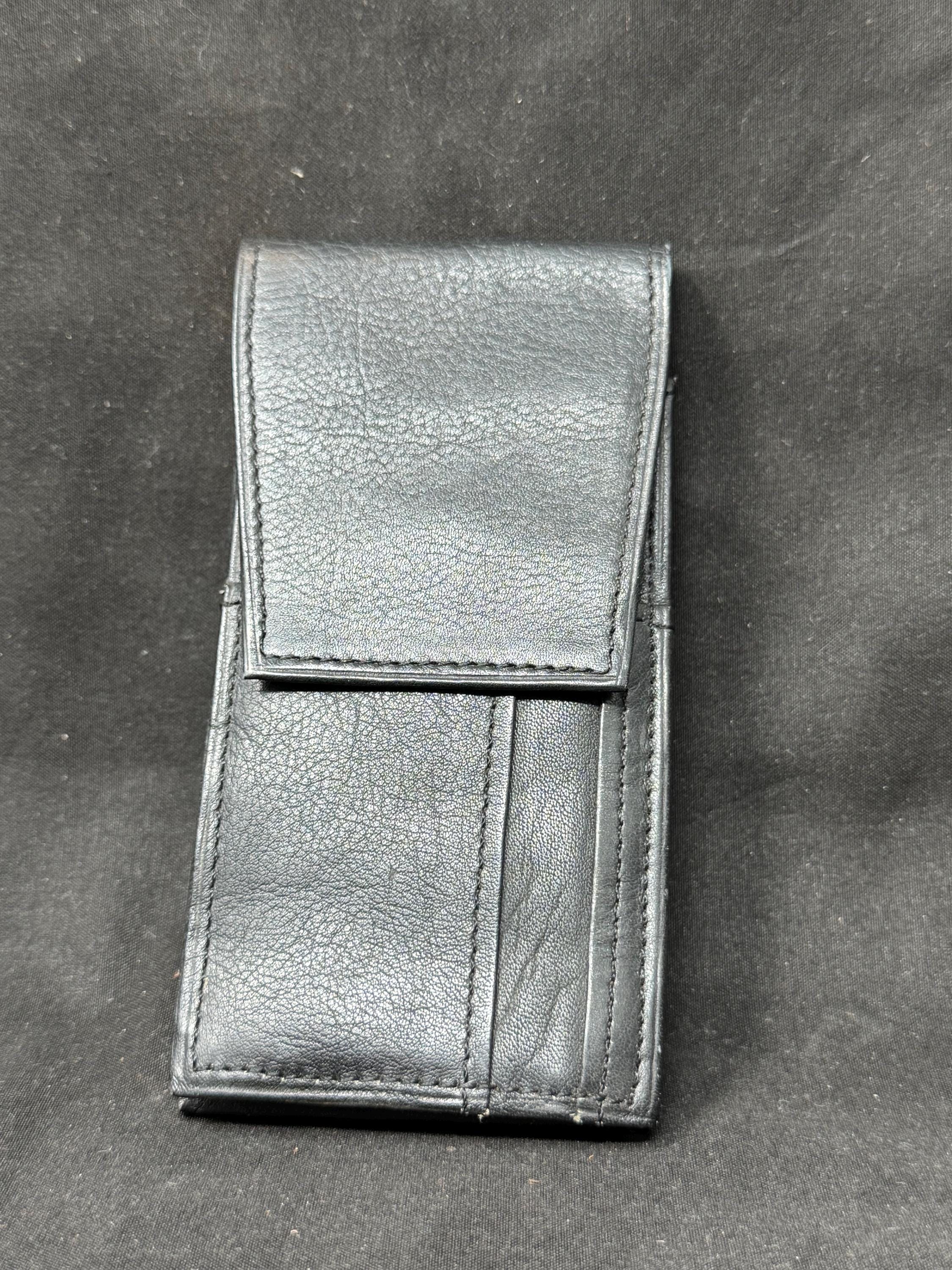 Vintage German Leather 3-Cigar Holder Case | Textured Travel Pocket Roll