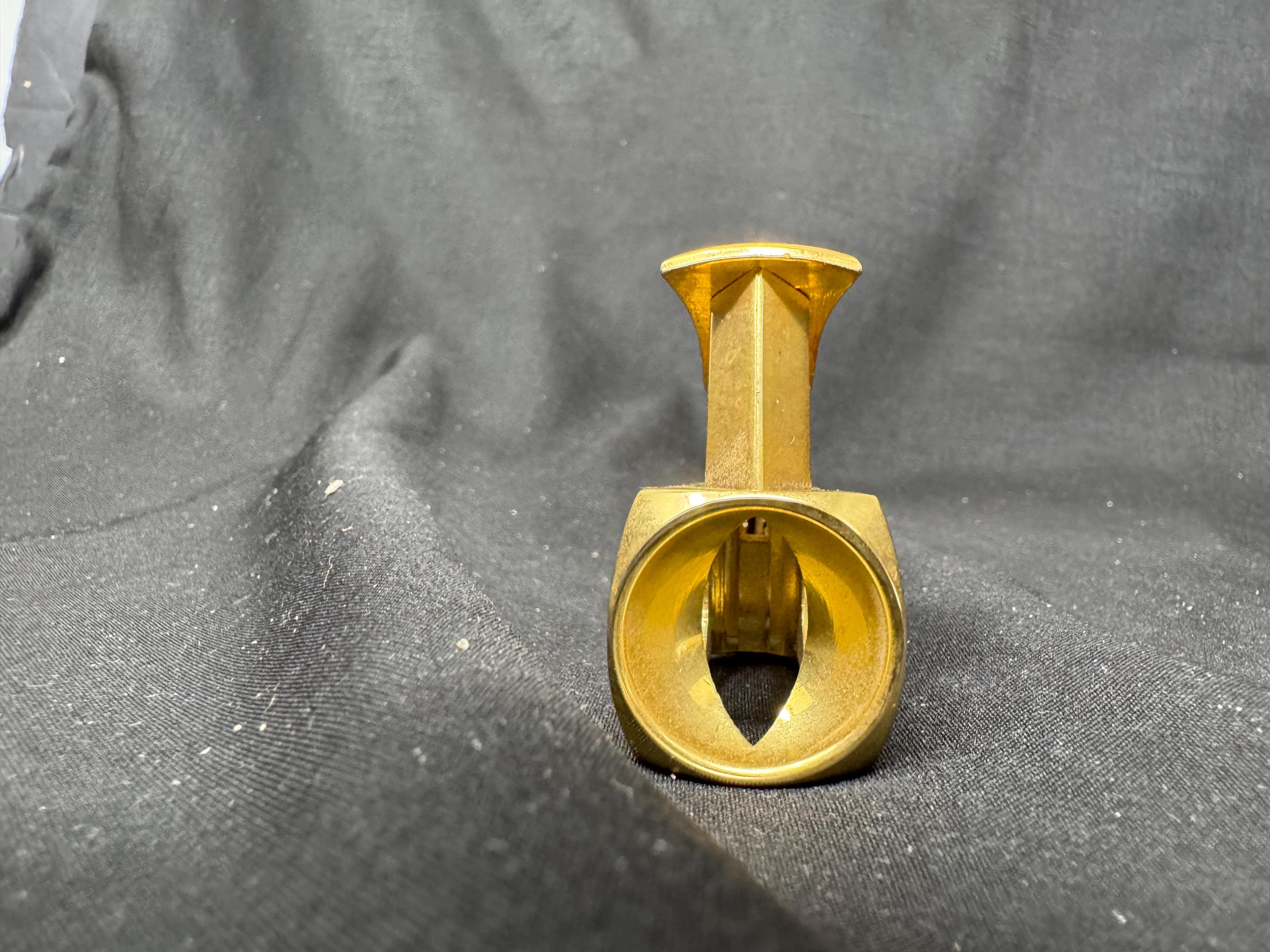 CTS Wolfertz Solingen Germany V-Cut Cigar Cutter, Gold-Tone, 1960s-1980s 4
