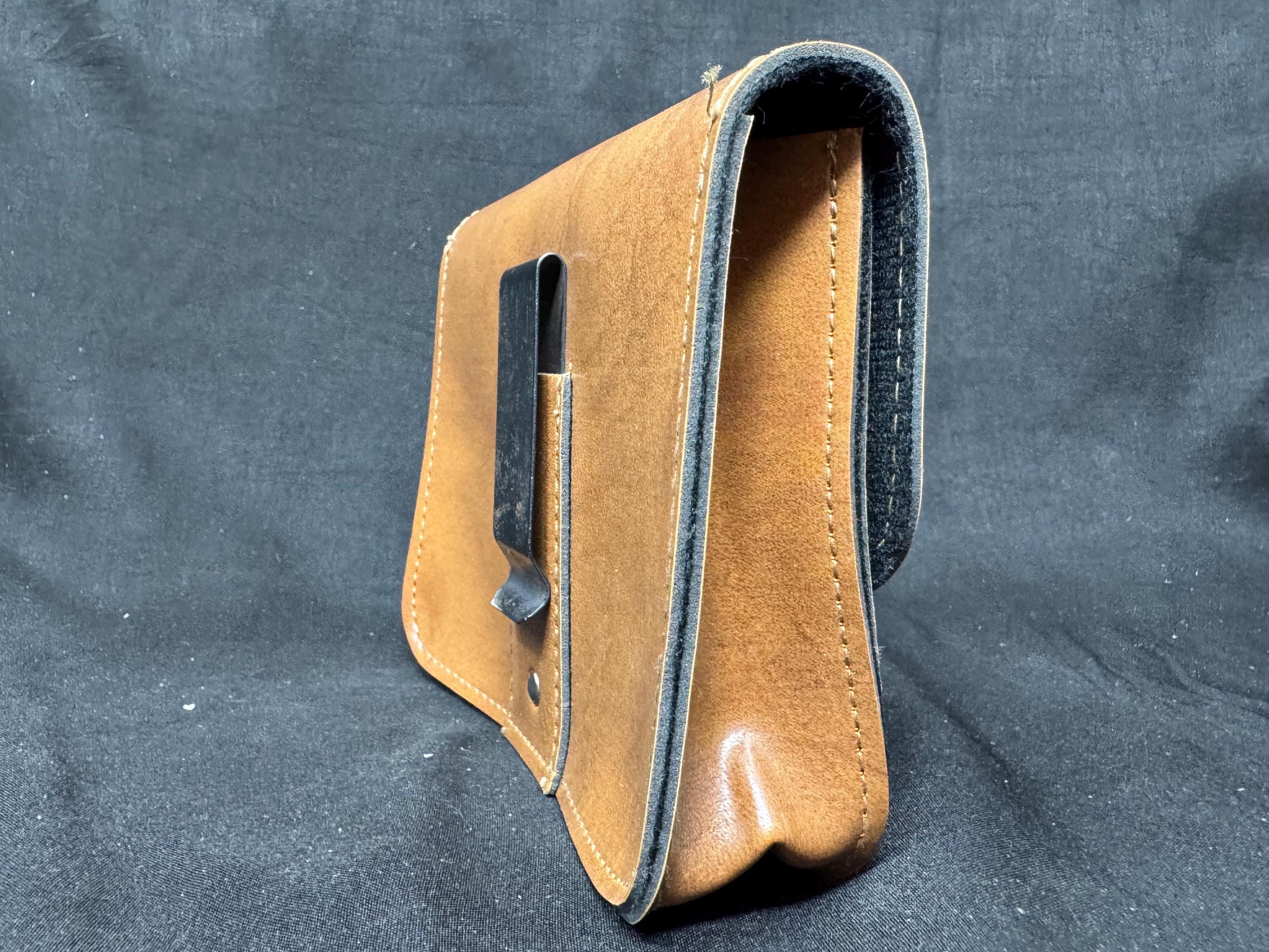 Vintage German Leather Belt Pouch - Tobacco/Cigarette Case - Estate Shop Stock 5