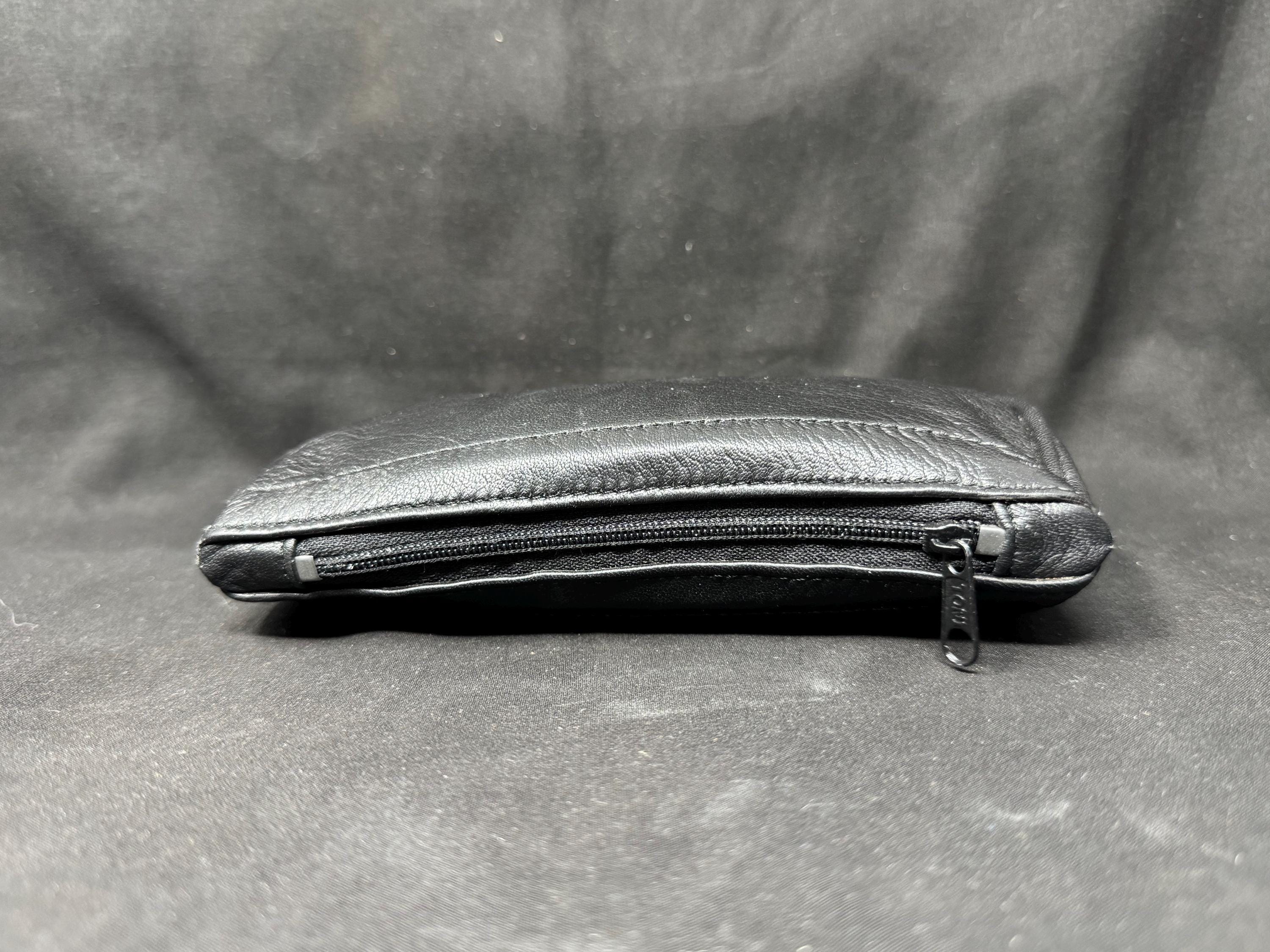 German Leather Tobacco Pouch, Minimalist Design, Smooth Coffee Leather, c. 1970s-1980s 7