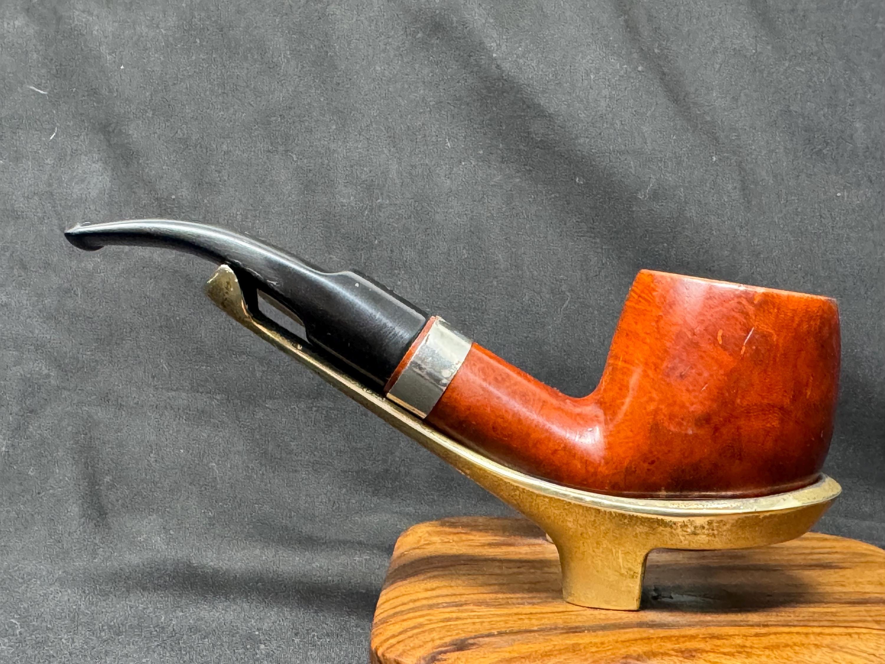 Lorenzo Prato 8737 Bent Billiard | Orange Smooth 9mm Filter Fishtail Metal Stem 2