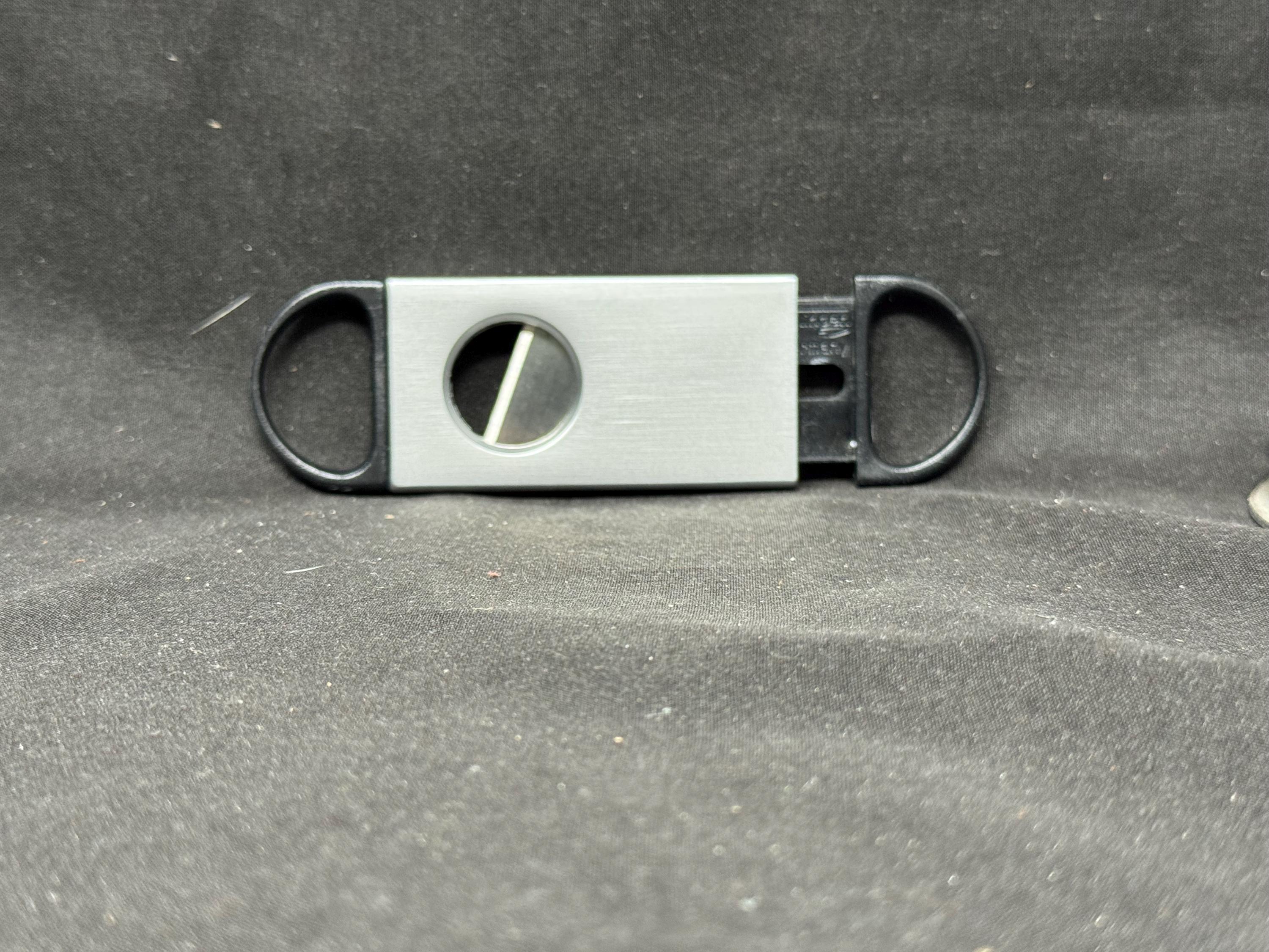 Mid-Century Translucent Blue Guillotine Cigar Cutter | 3-Inch Space-Age Design 2