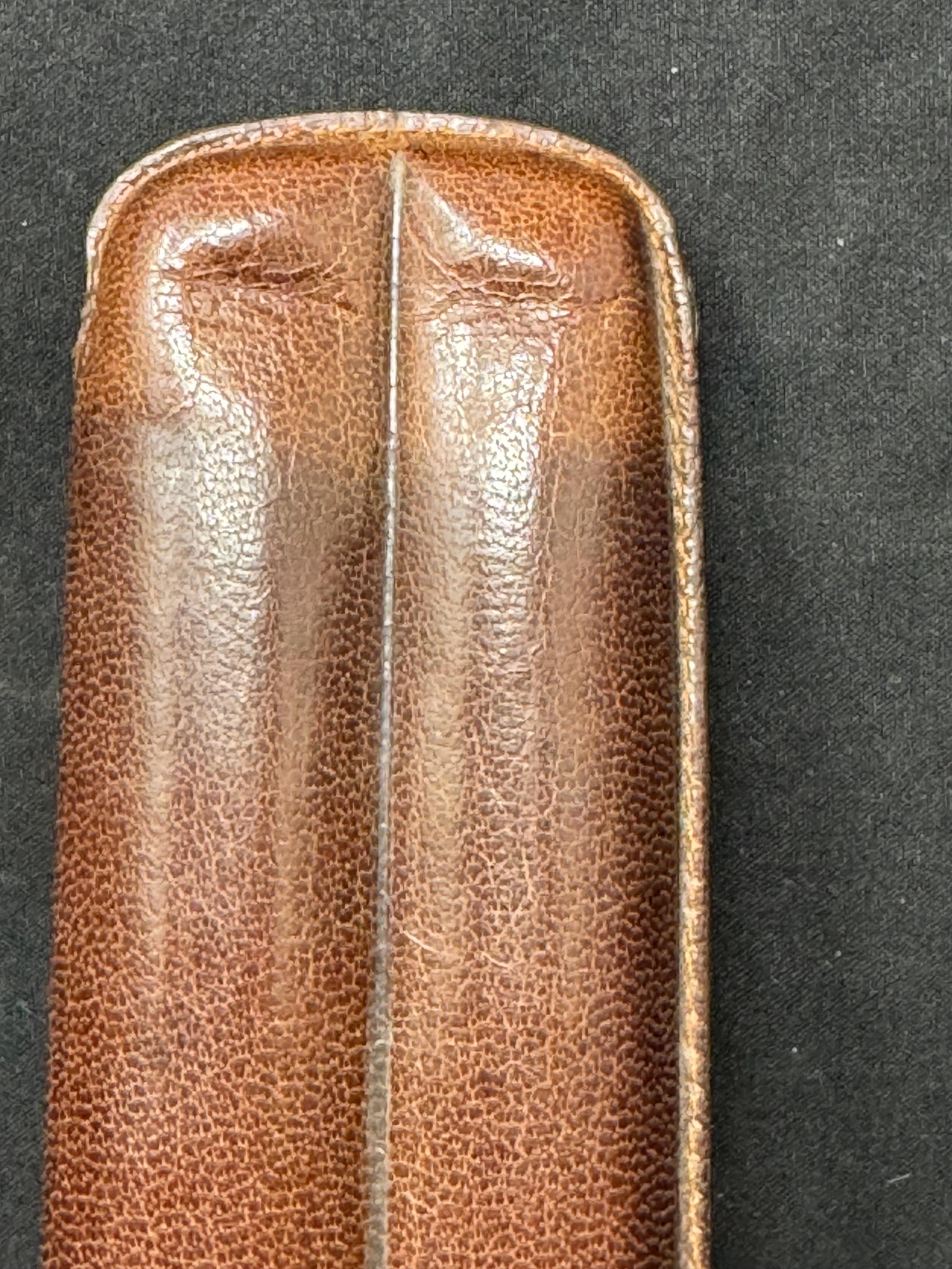 Spanish Vegetable-Tanned Leather Telescopic Cigar Holder, Two-Capacity, Made in Spain 4