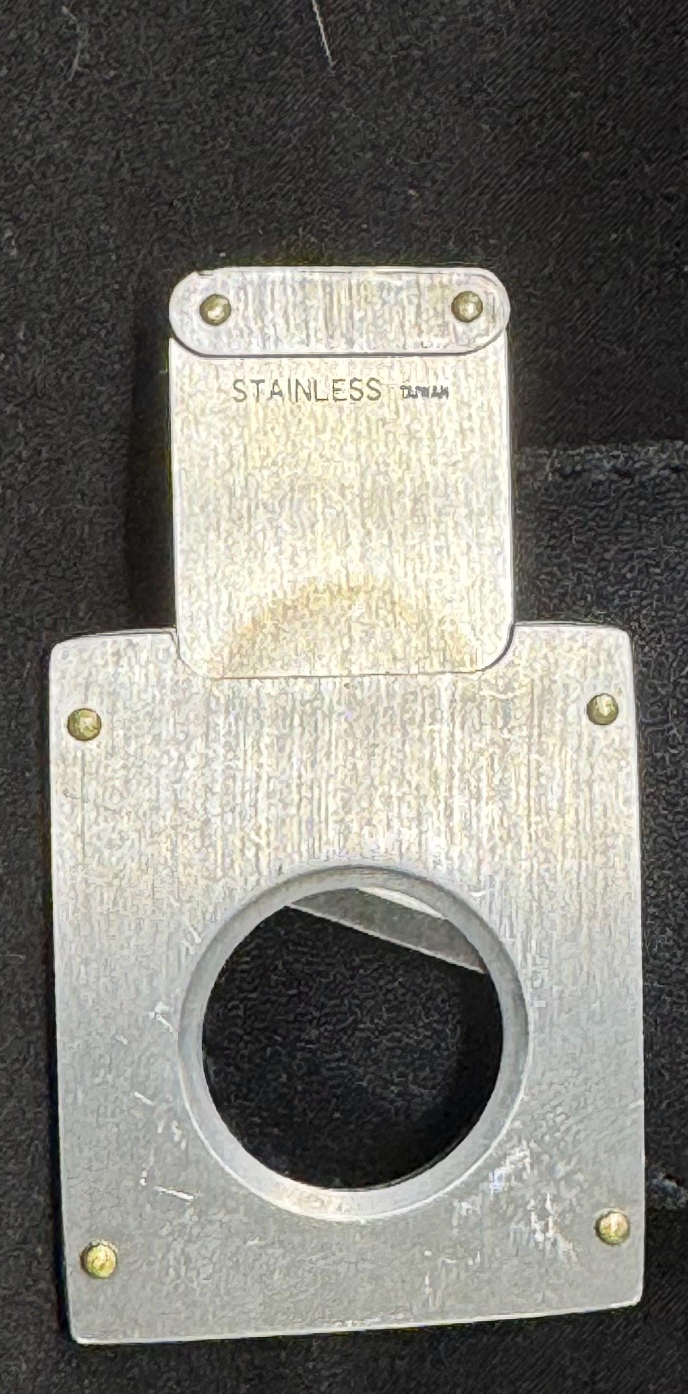 Precision Metal Cigar Cutter, Stainless Steel Finish, Copper Accents 3