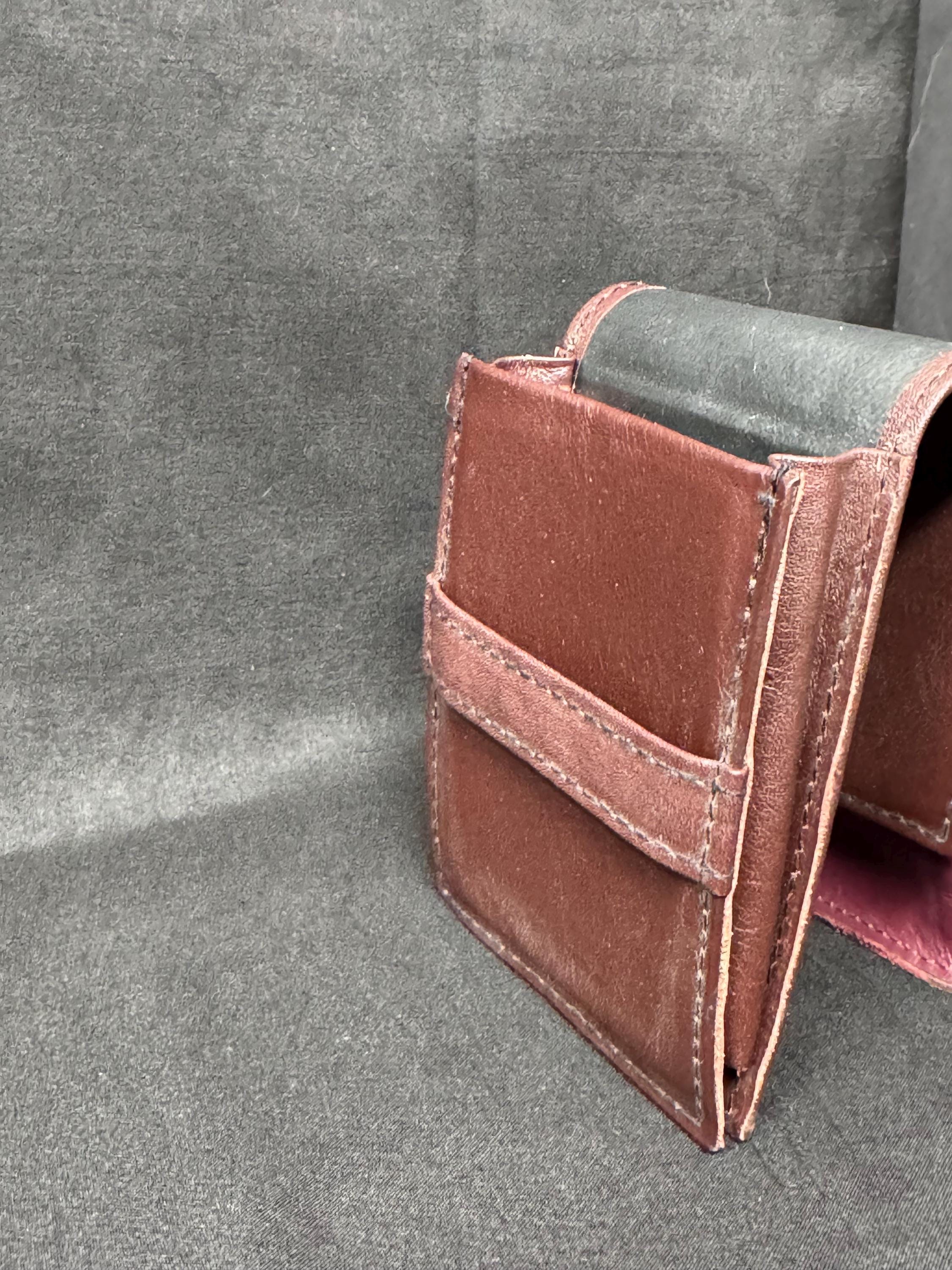 Vintage German Natural Leather Cigarette Pack Holder - Minimalist Strap Closure NOS 4