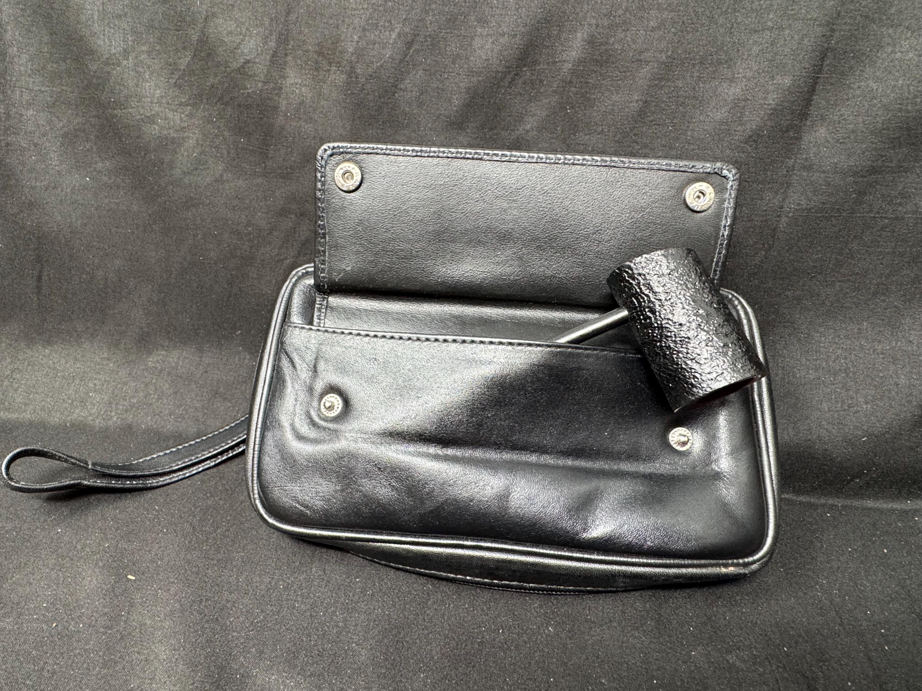 Vintage German Leather 3-Pipe Travel Organizer | NOS Tobacconist Stock 3