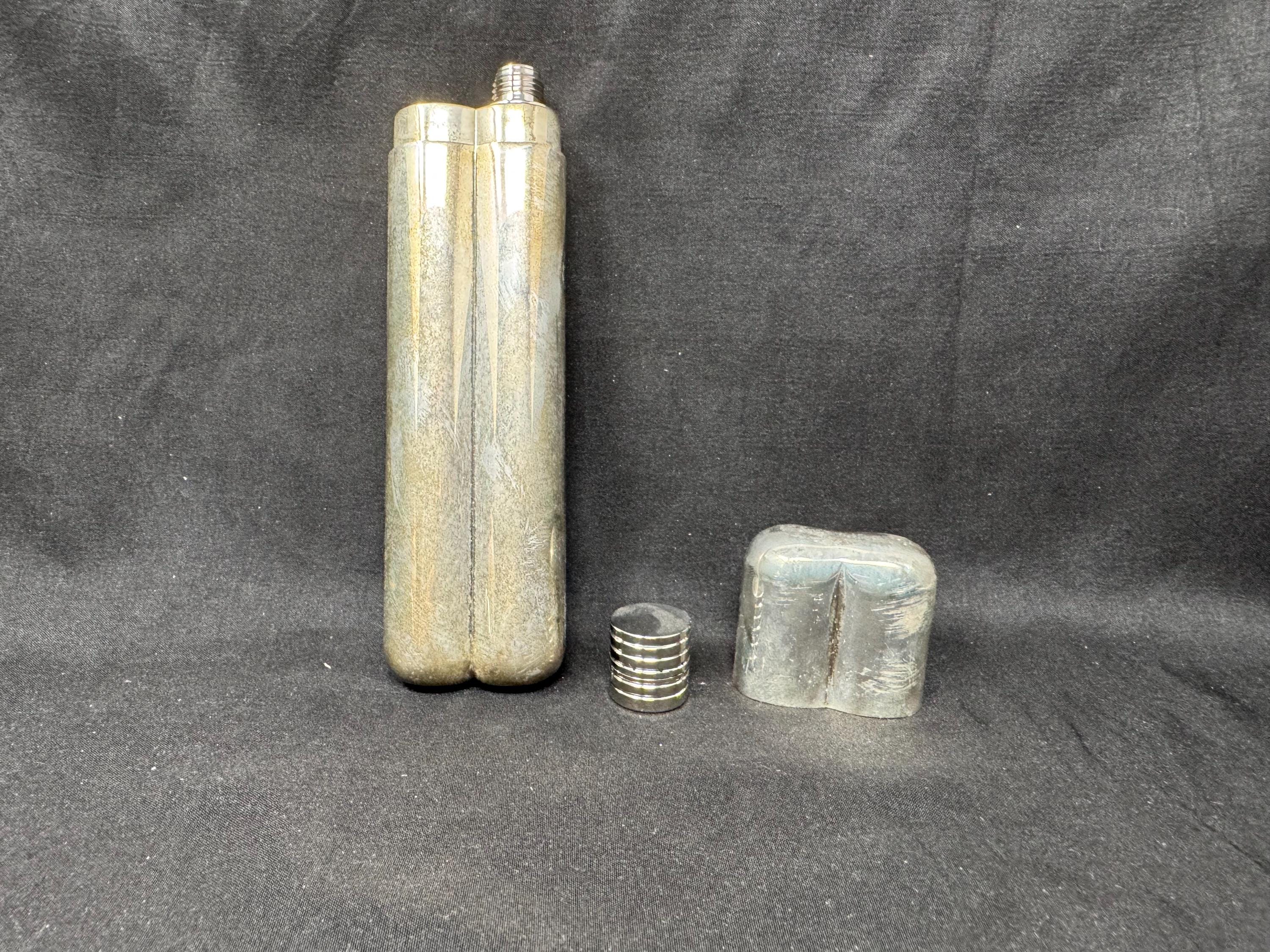 Vintage Coltron Silver-Plated Dual Cigar Tube and Liquor Flask with Innovative Flavor Evaporation System - Model 04.515 .SKU-270 3