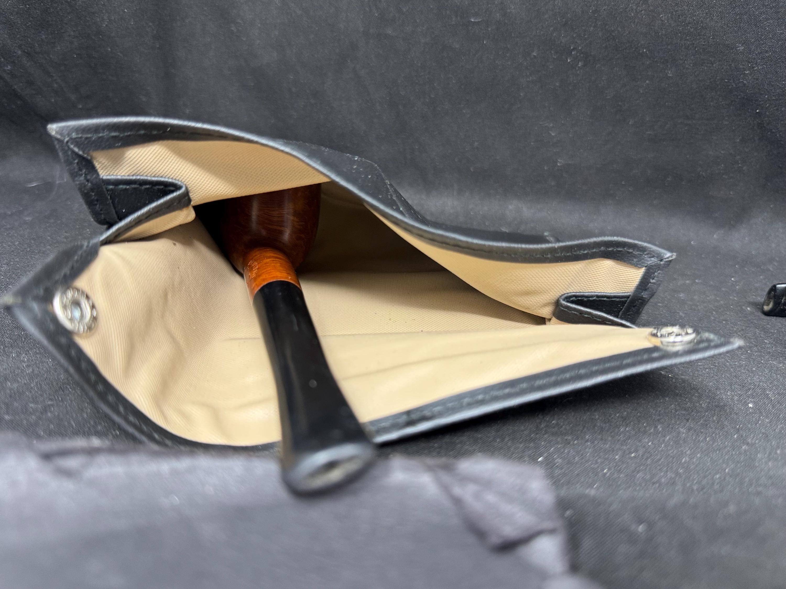 Vintage Leather Roll-Up Tobacco Pouch - 2 oz Capacity, 4-Pipe Storage 4
