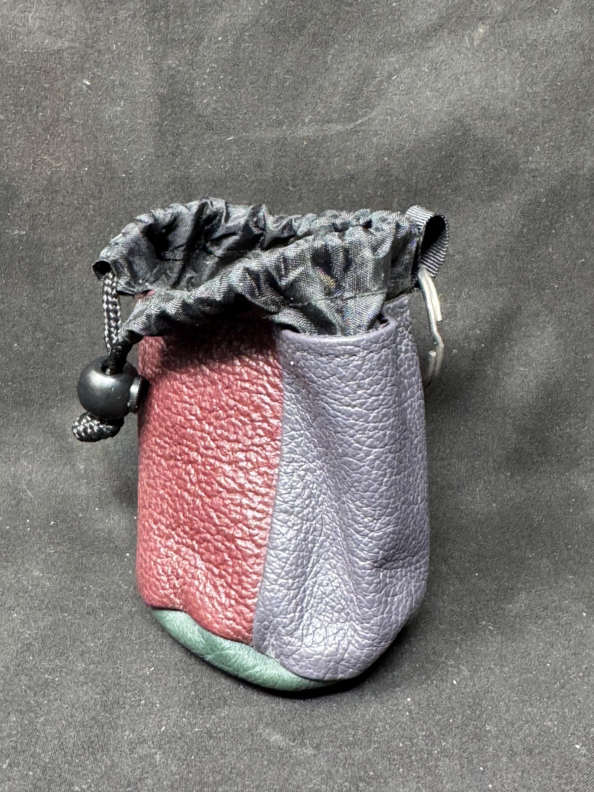 Antique-Style Multi-Color Leather Tobacco Pouch, Compact Travel Format c. 1920s-1950s 5