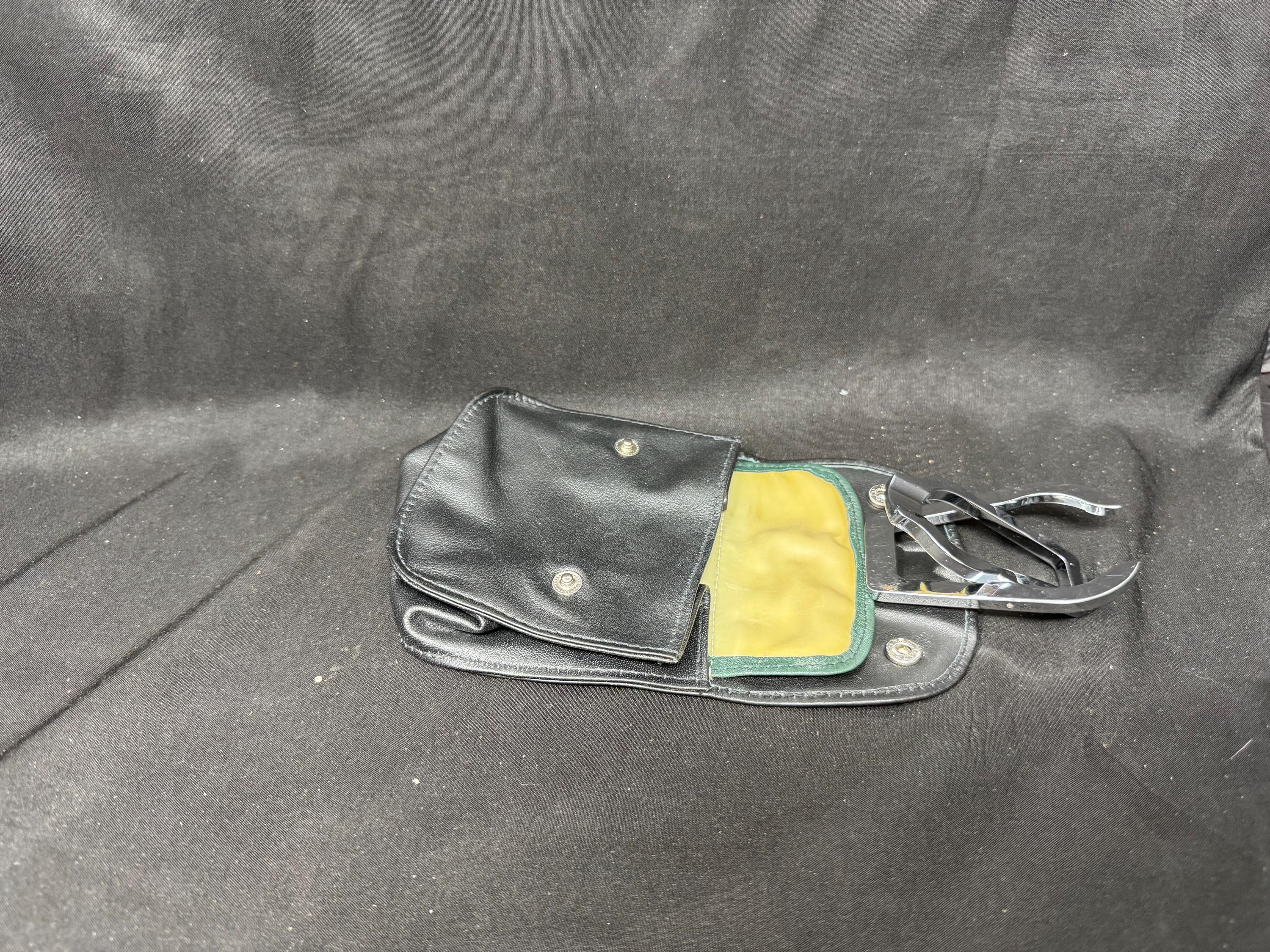 Vintage German Expandable Leather Tobacco Box, Medical Rubber Lining, Mid-Century Estate Accessory 9