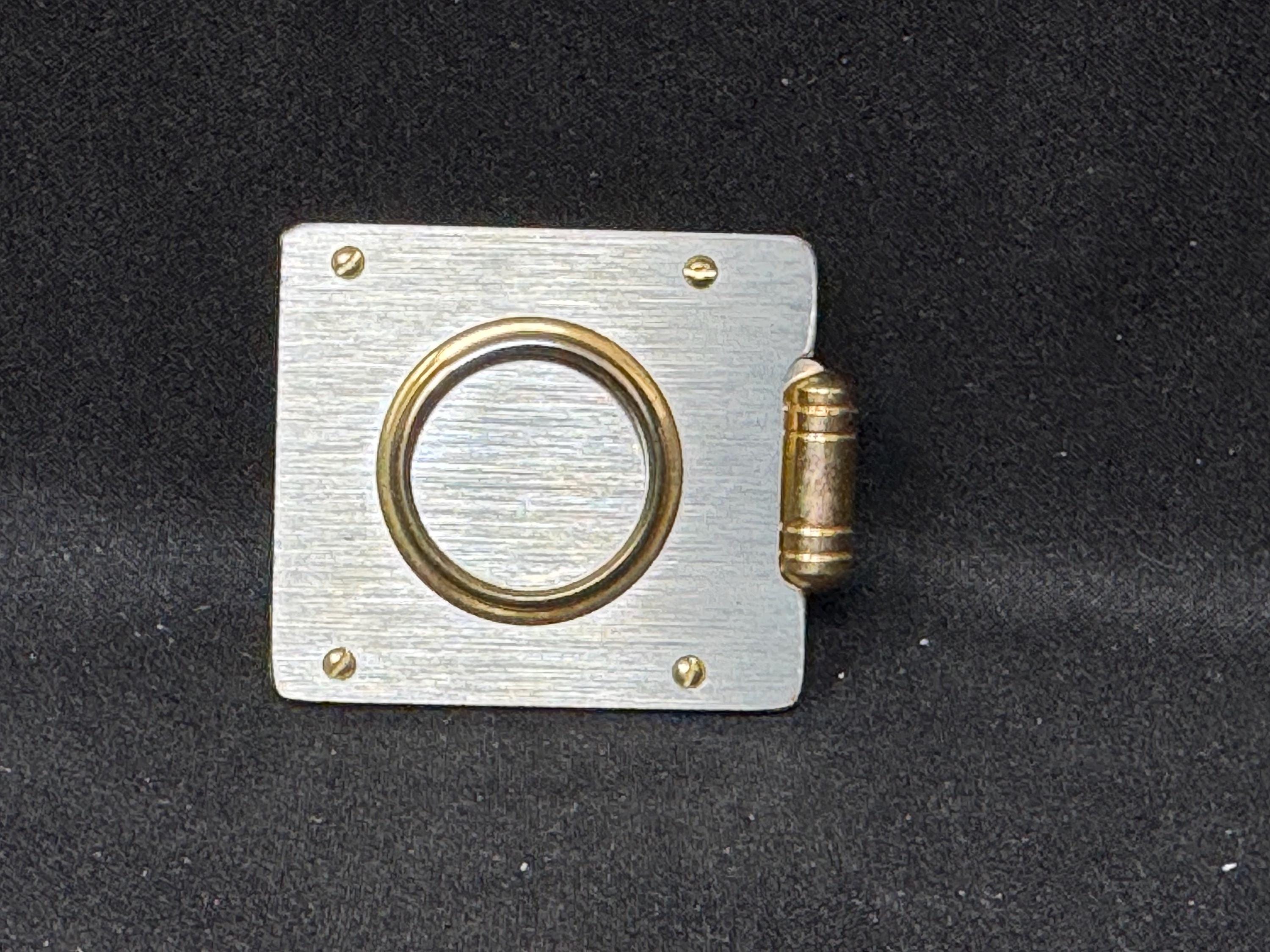 Precision Metal Cigar Cutter, Stainless Steel Finish, Copper Accents 4