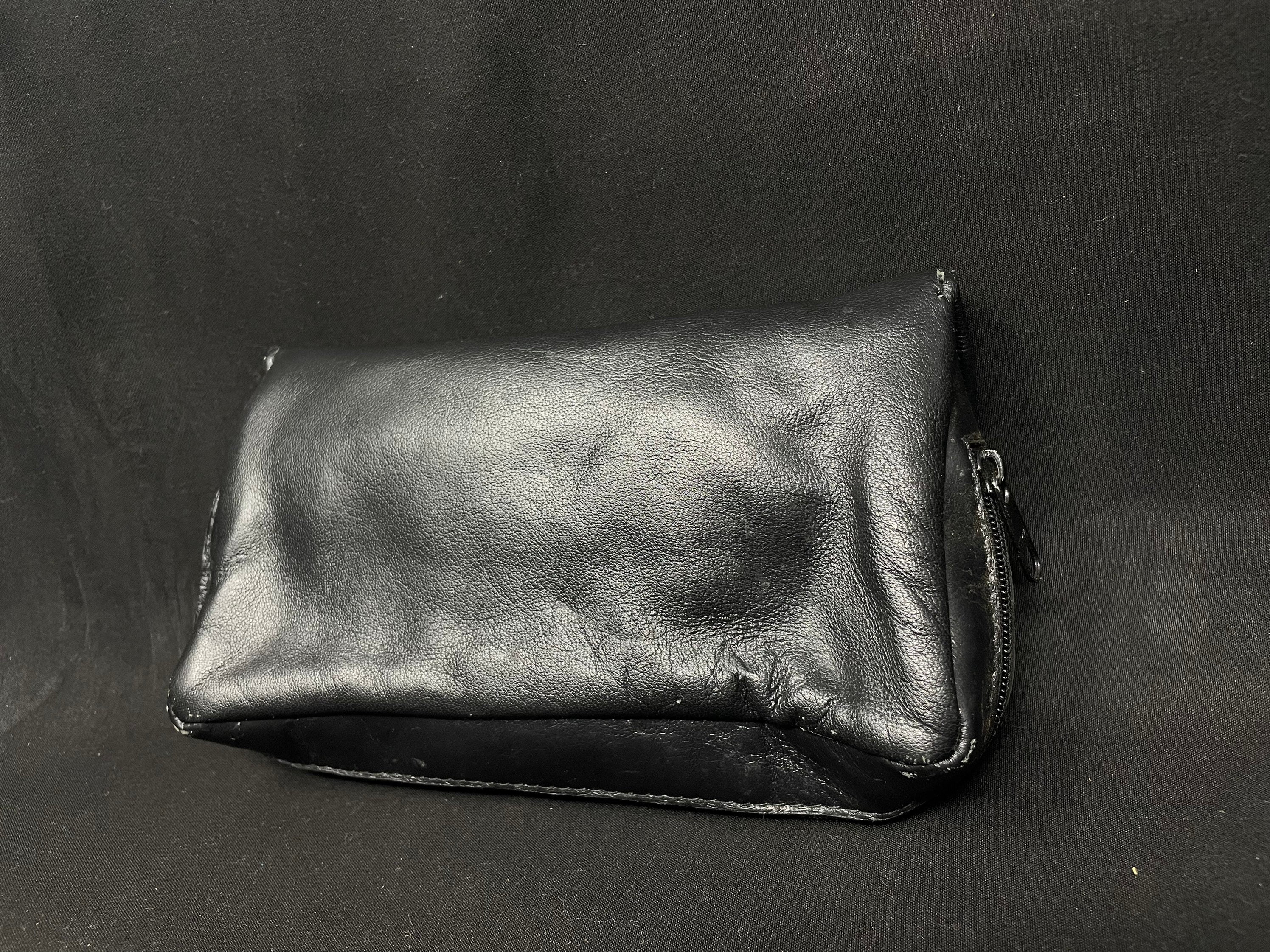 Vintage Leather Roll-Up Tobacco Pouch - 7x4 Rubber-Lined 2-Pipe Carrier 3