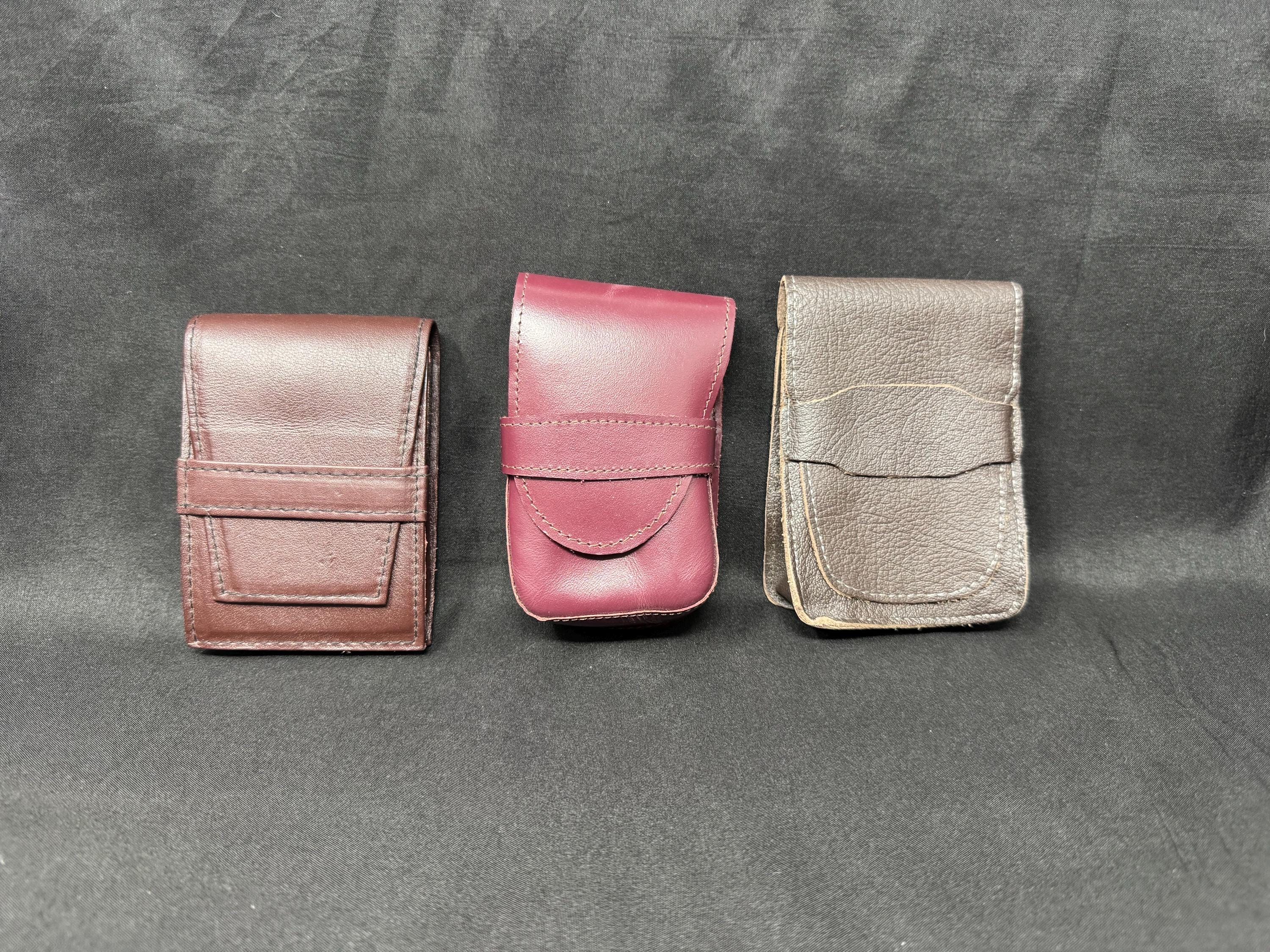 Vintage German Leather Cigarette Pack Holder - Natural Minimalist Strap Closure NOS 4